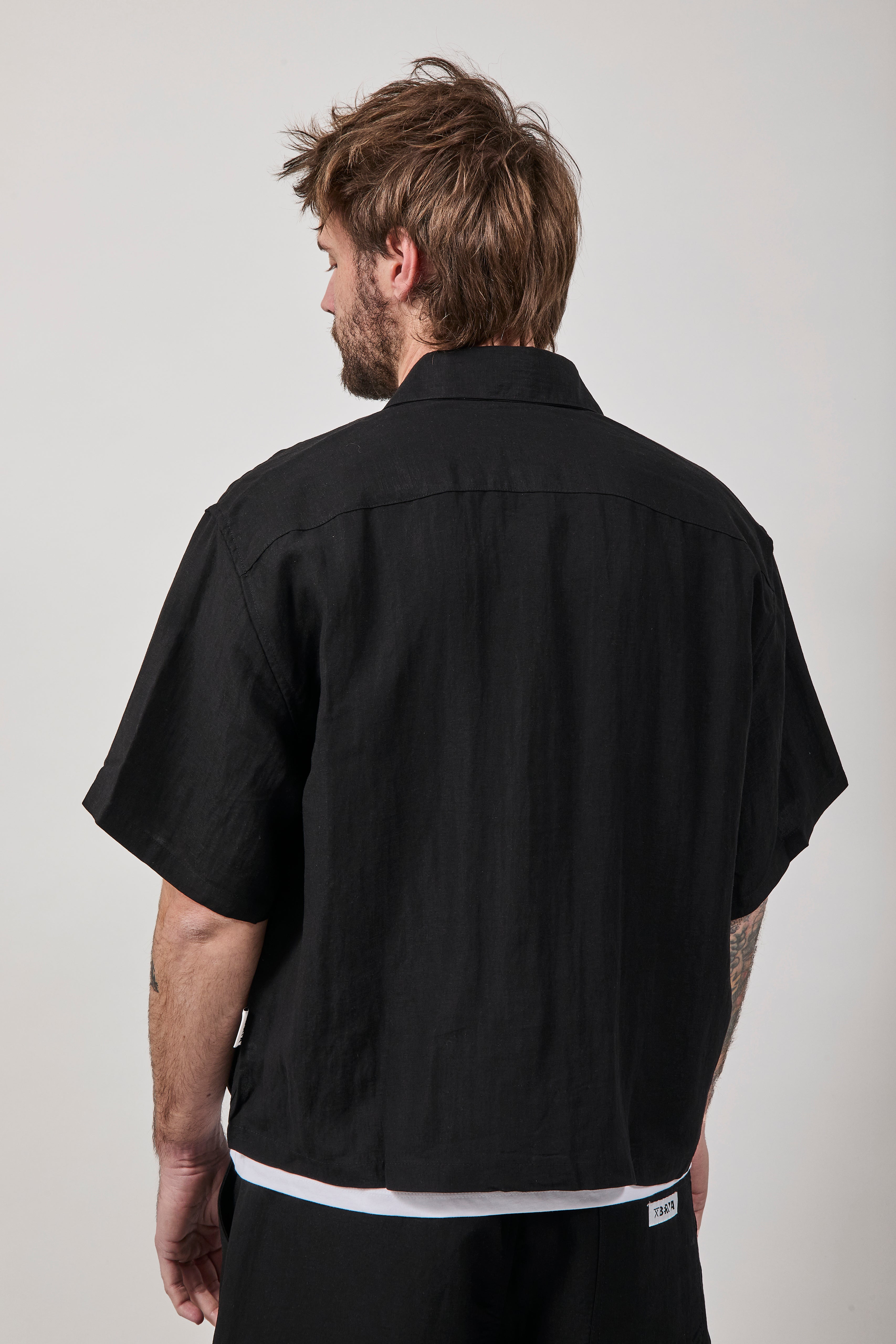 Camicia Crop Berna Tencel 102 Nero