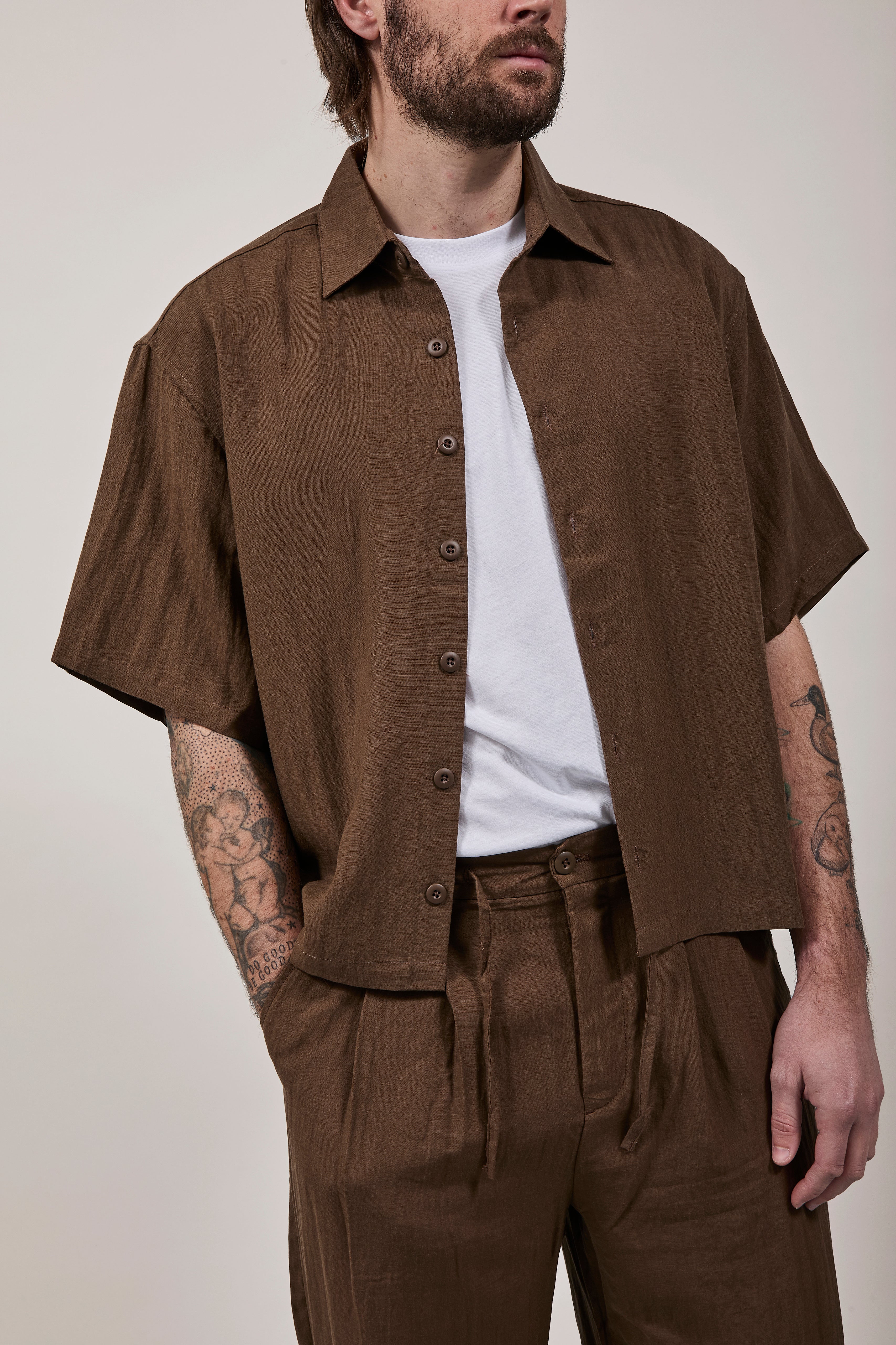 Camicia Crop Berna Tencel 102 Moro