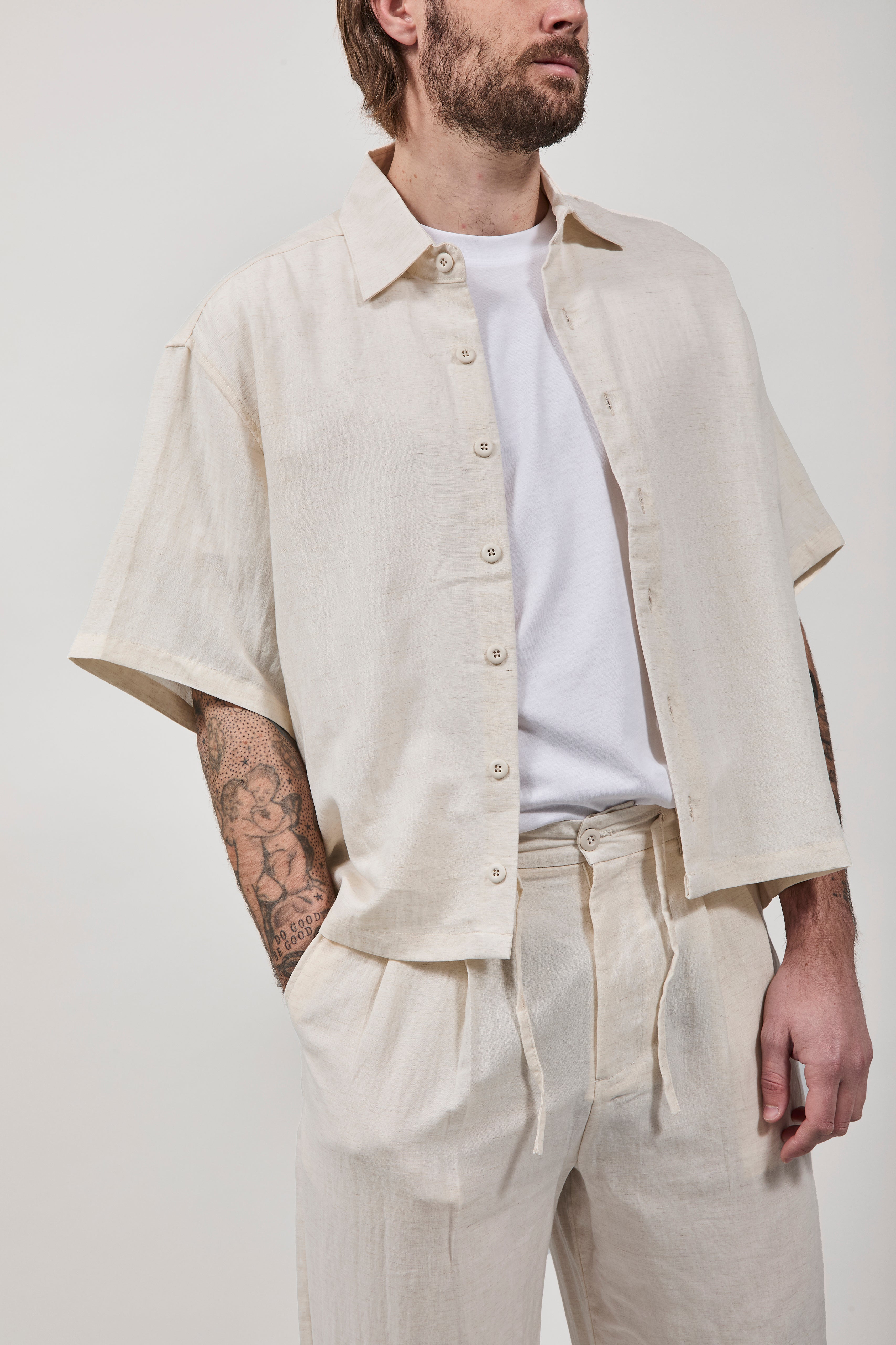 Camicia Crop Berna Tencel 102 Panna