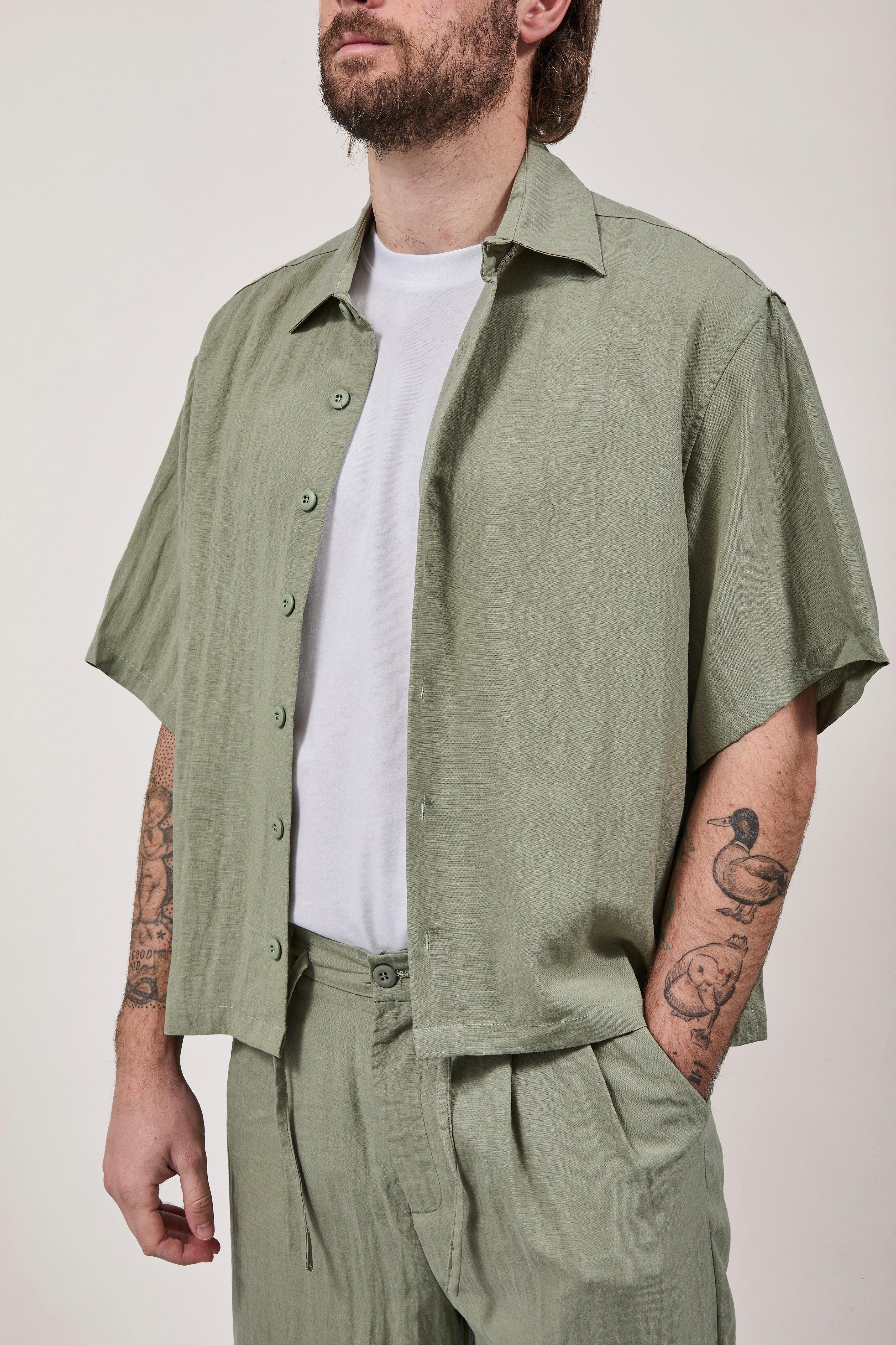 Camicia Crop Berna Tencel 102 Salvia