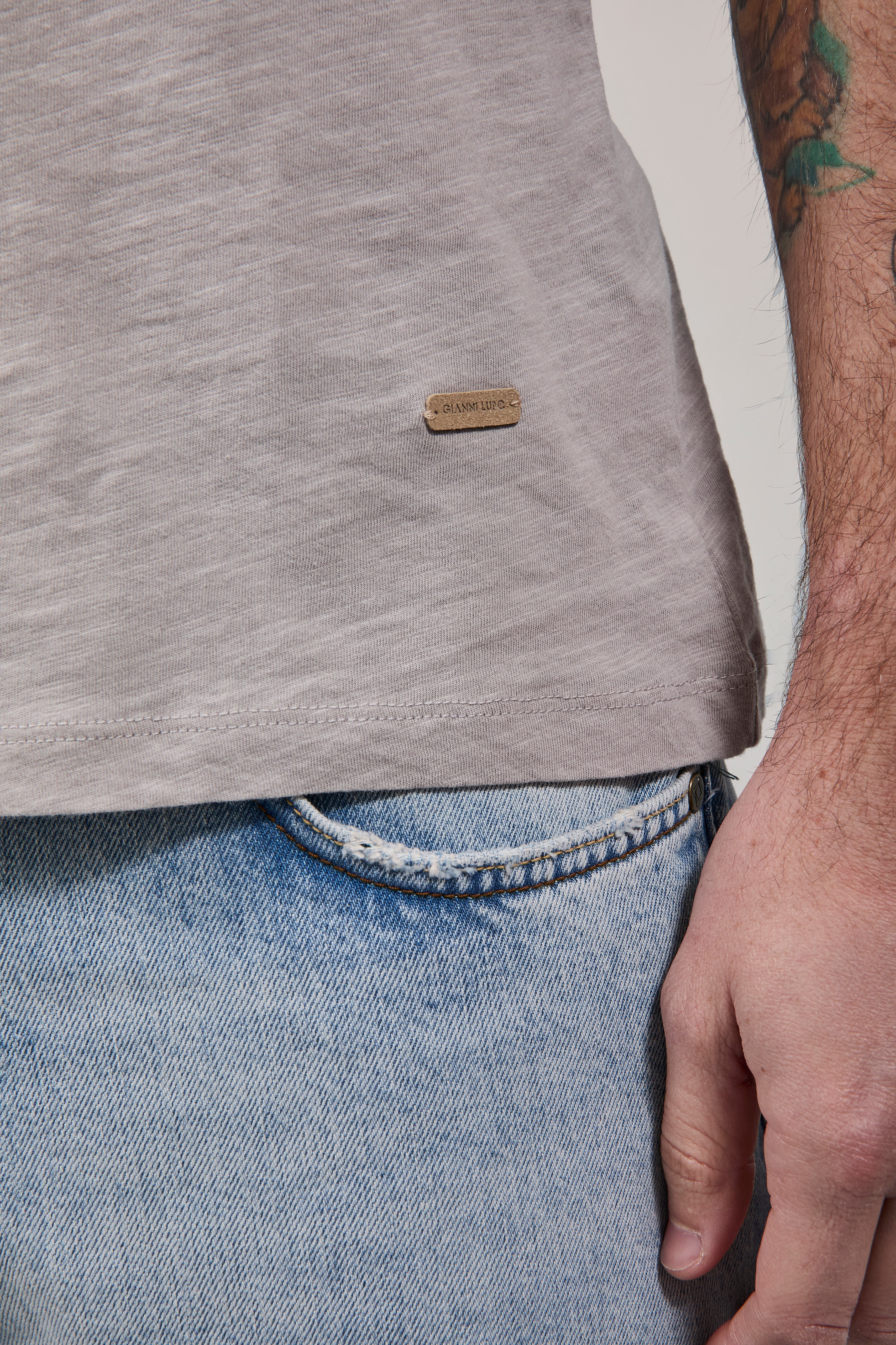 T-Shirt Gianni Lupo 1053 Grigio Chiaro
