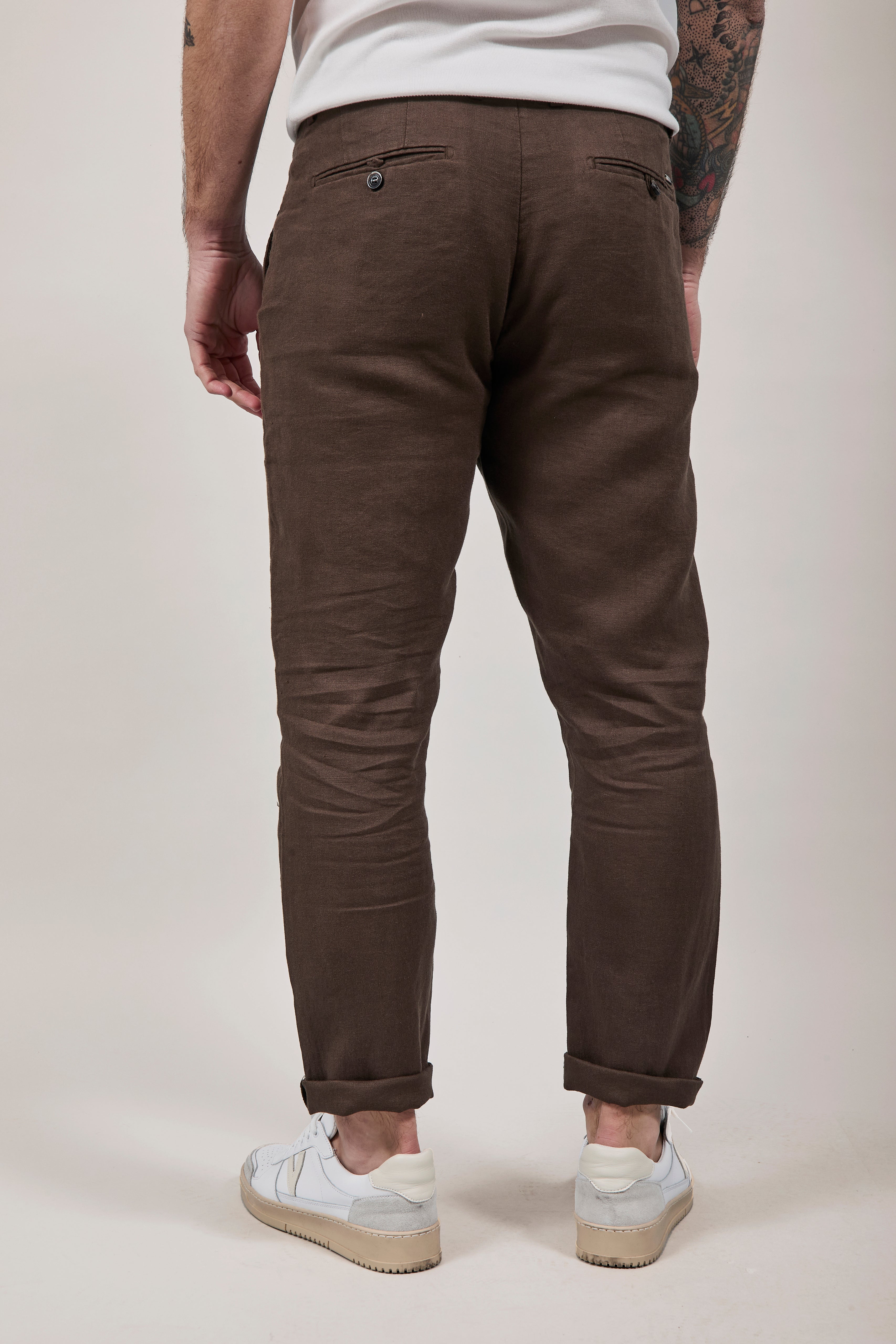Pantalone Lino Gianni Lupo Michigan Caffè