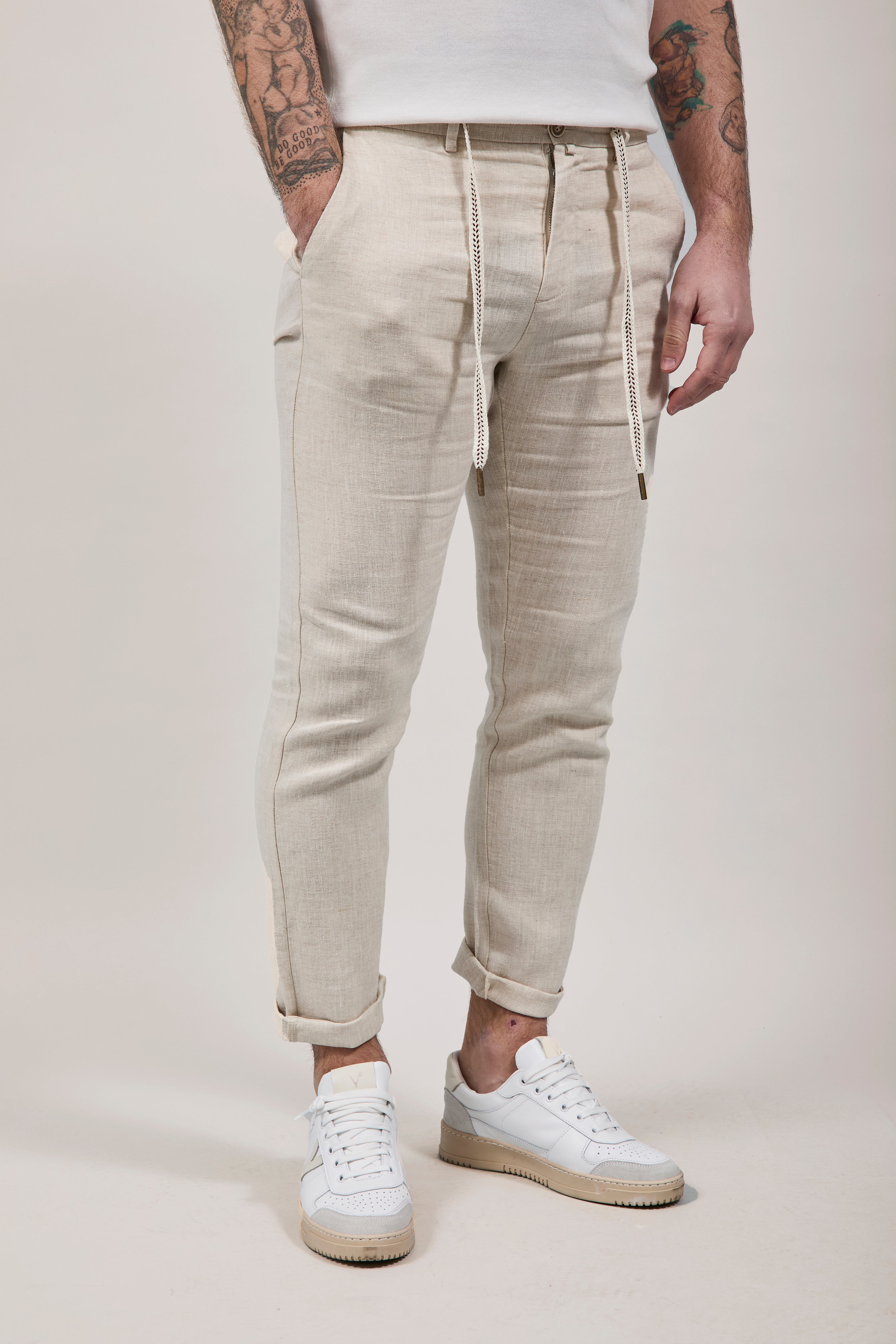 Pantalone Lino Gianni Lupo Michigan Sabbia
