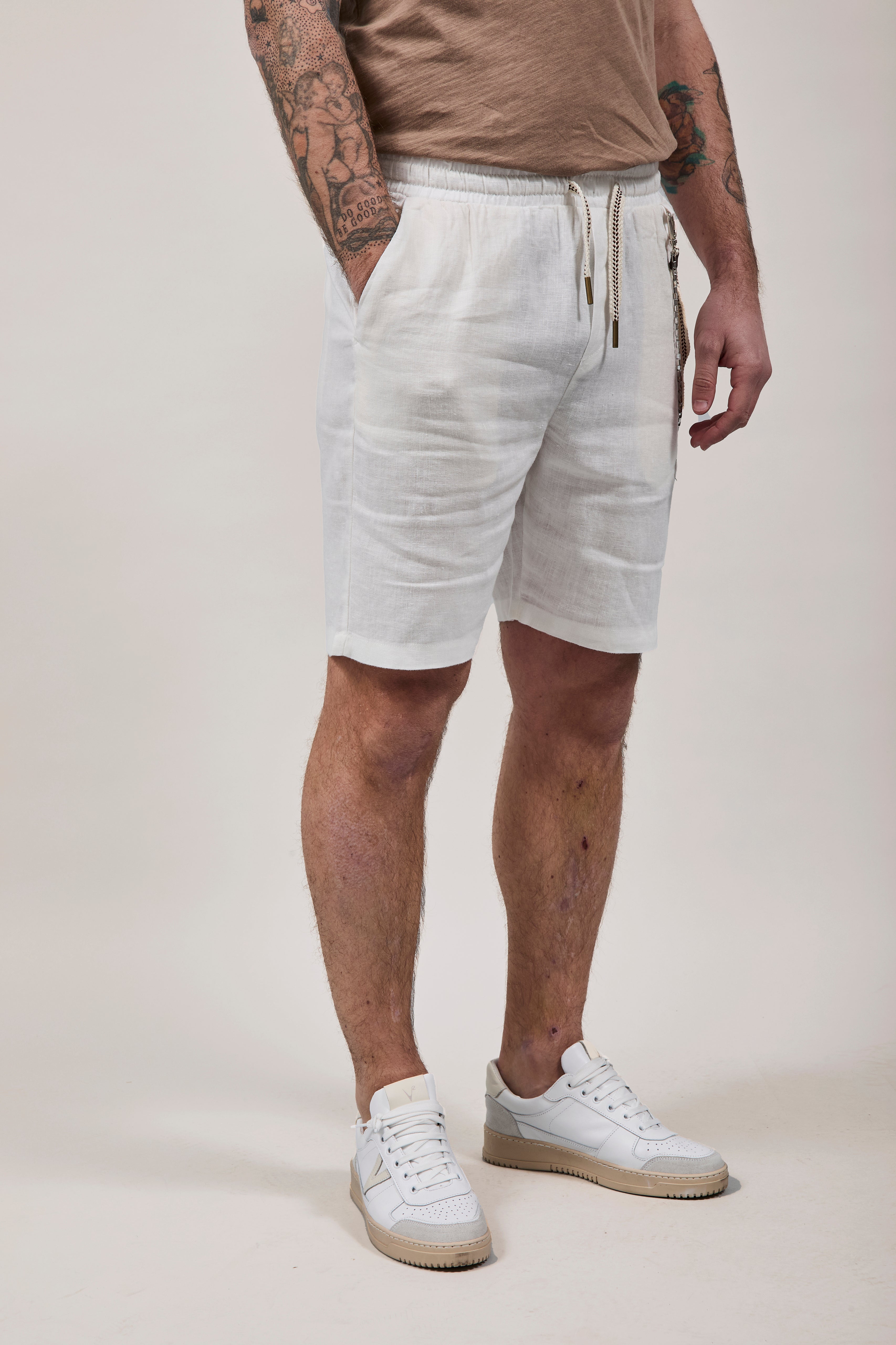 Bermuda Gianni Lupo Lino 3269 Bianco