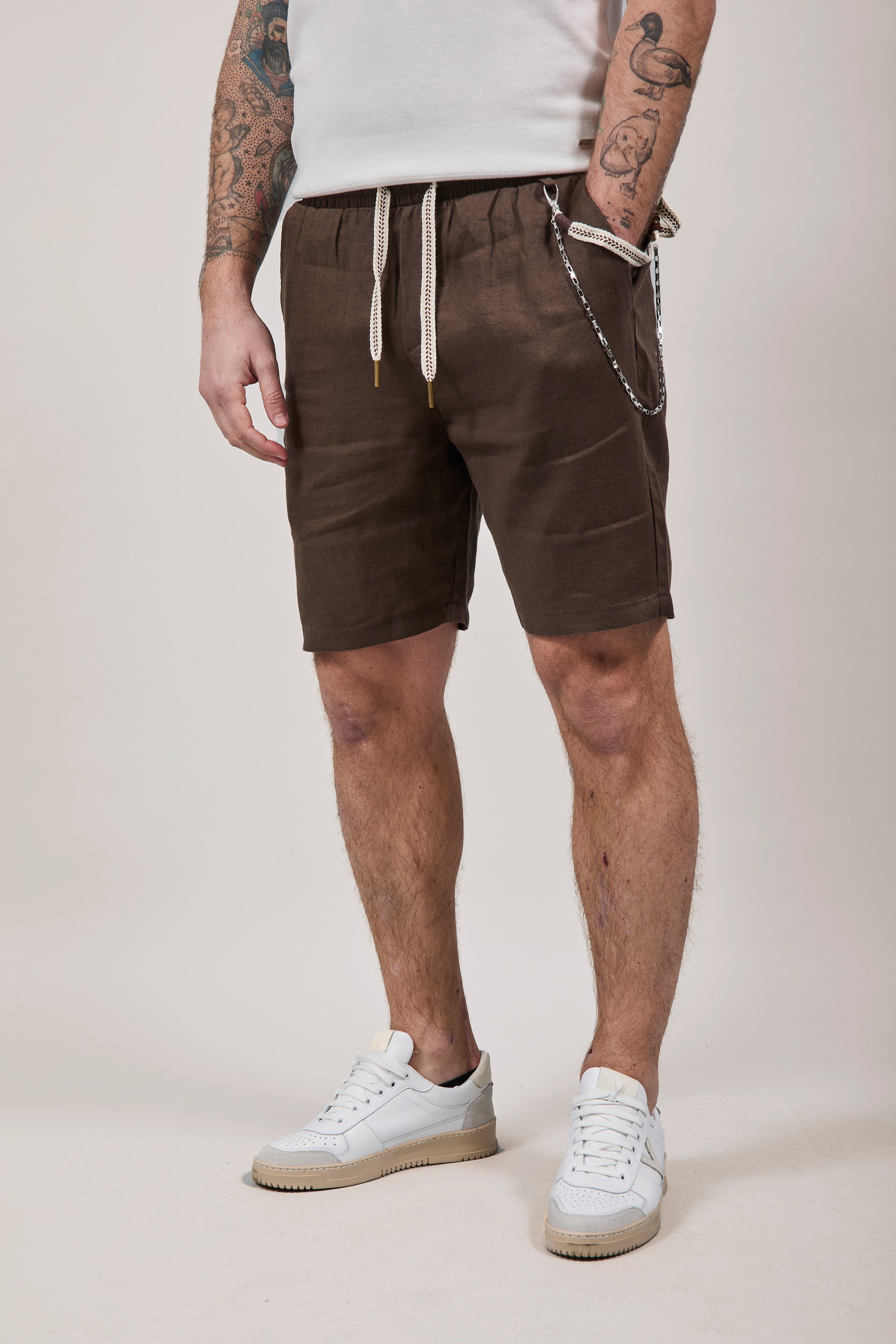 Bermuda Gianni Lupo Lino 3269 Caffè