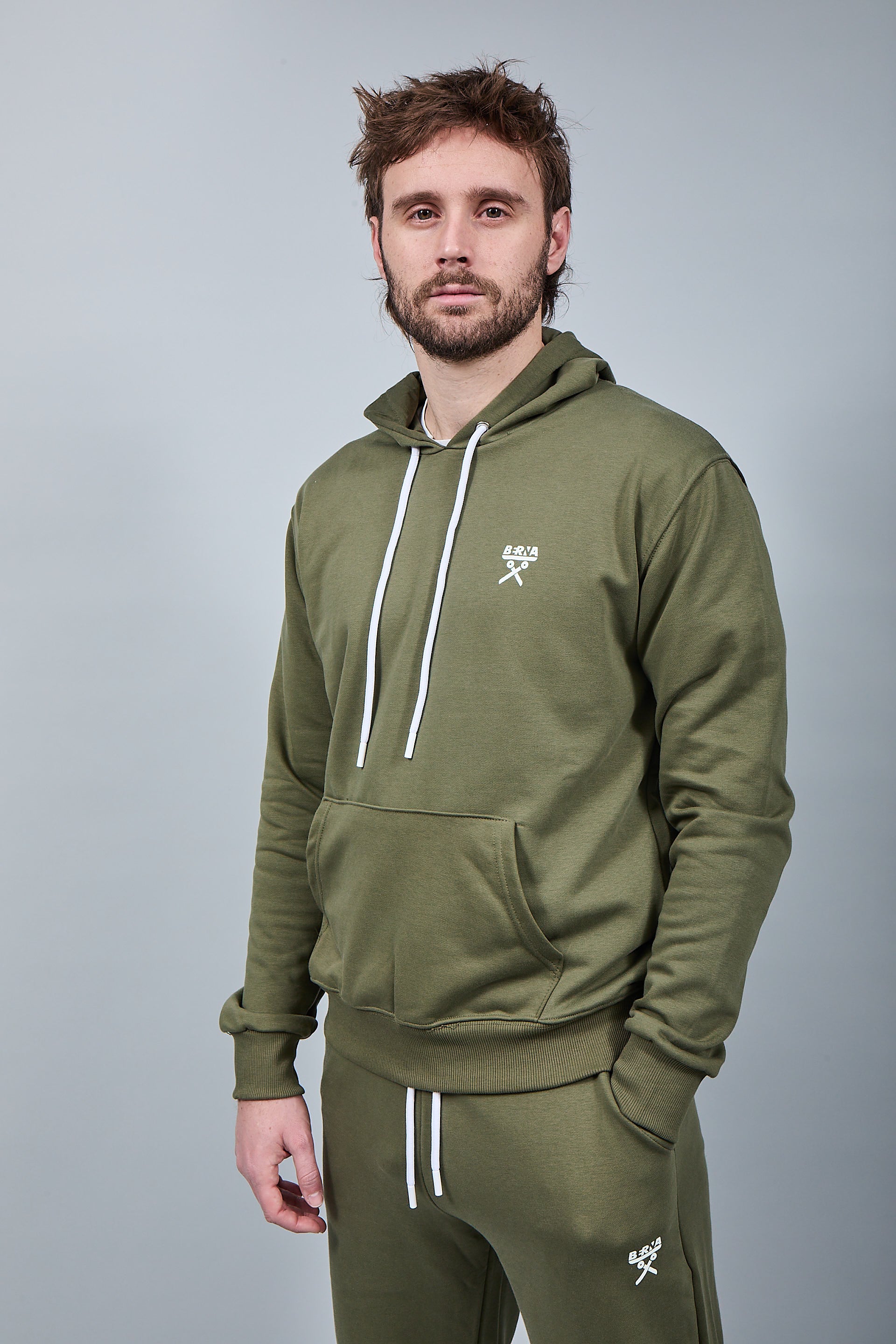 Felpa Berna Cappuccio Muschio 52