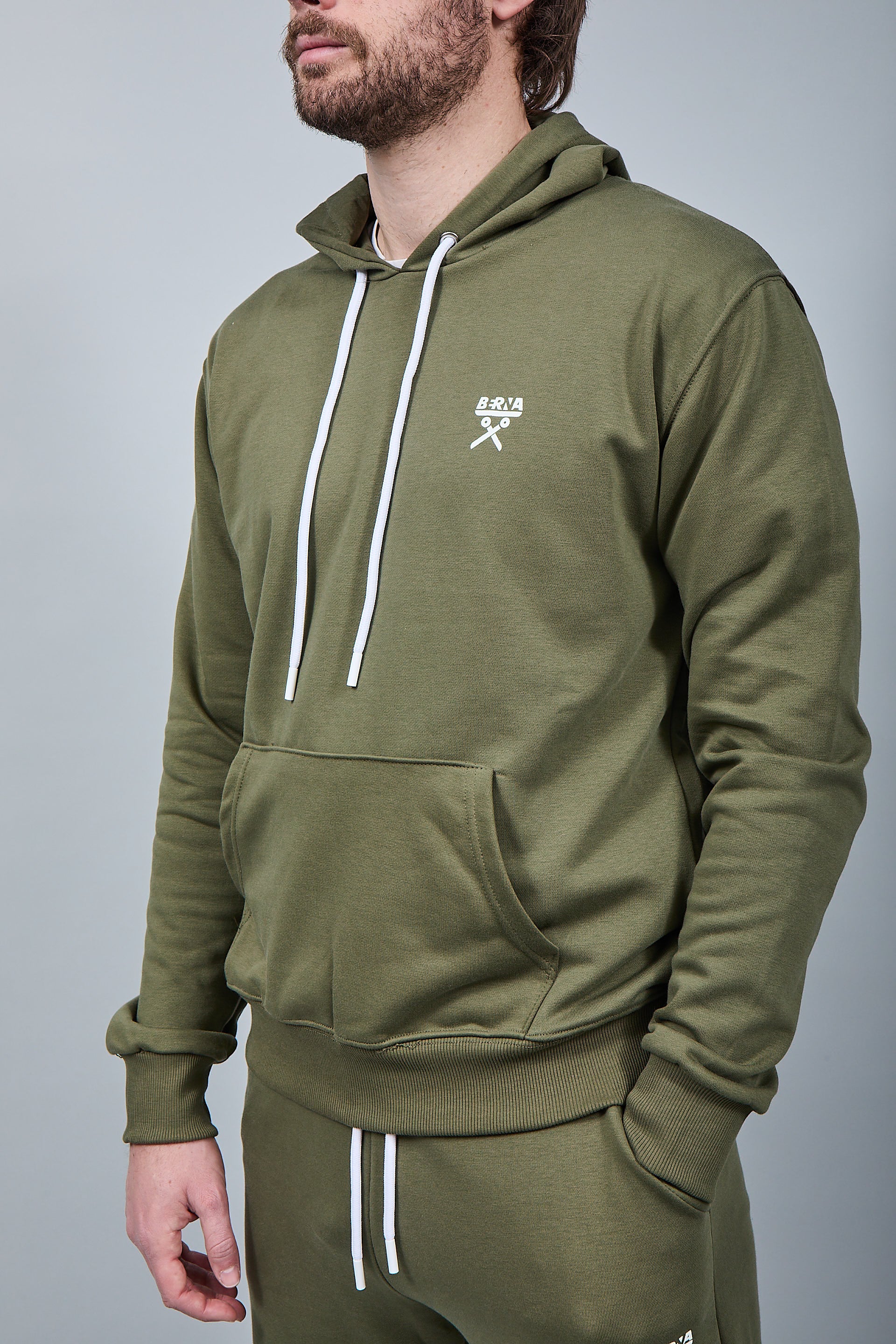 Felpa Berna Cappuccio Muschio 52