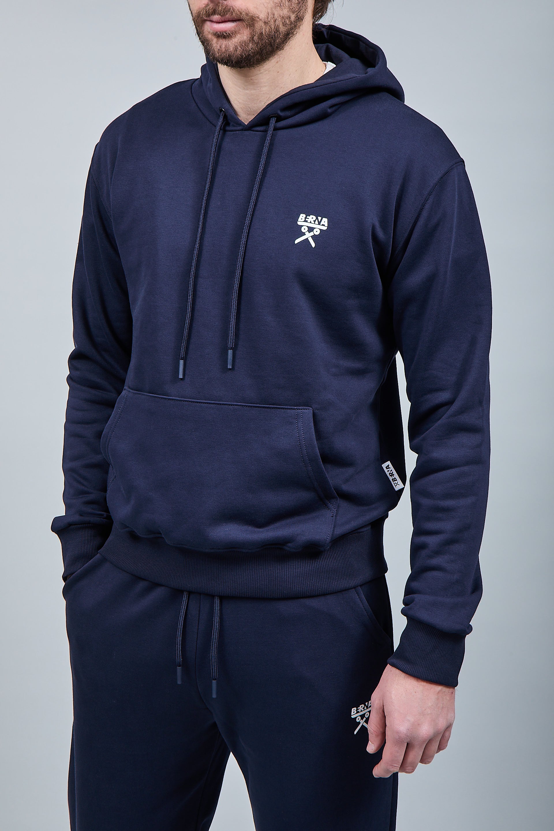 Felpa Berna Cappuccio Blu 52