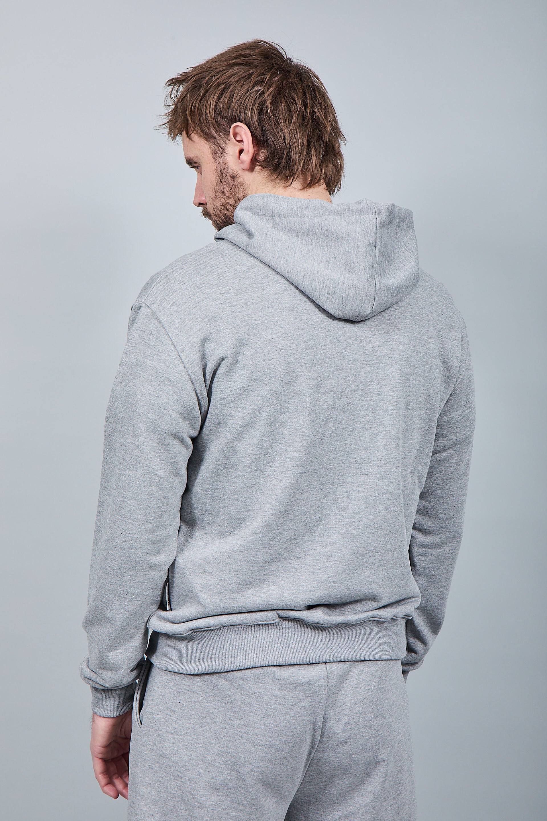 Felpa Berna Cappuccio Grigio Melange 52