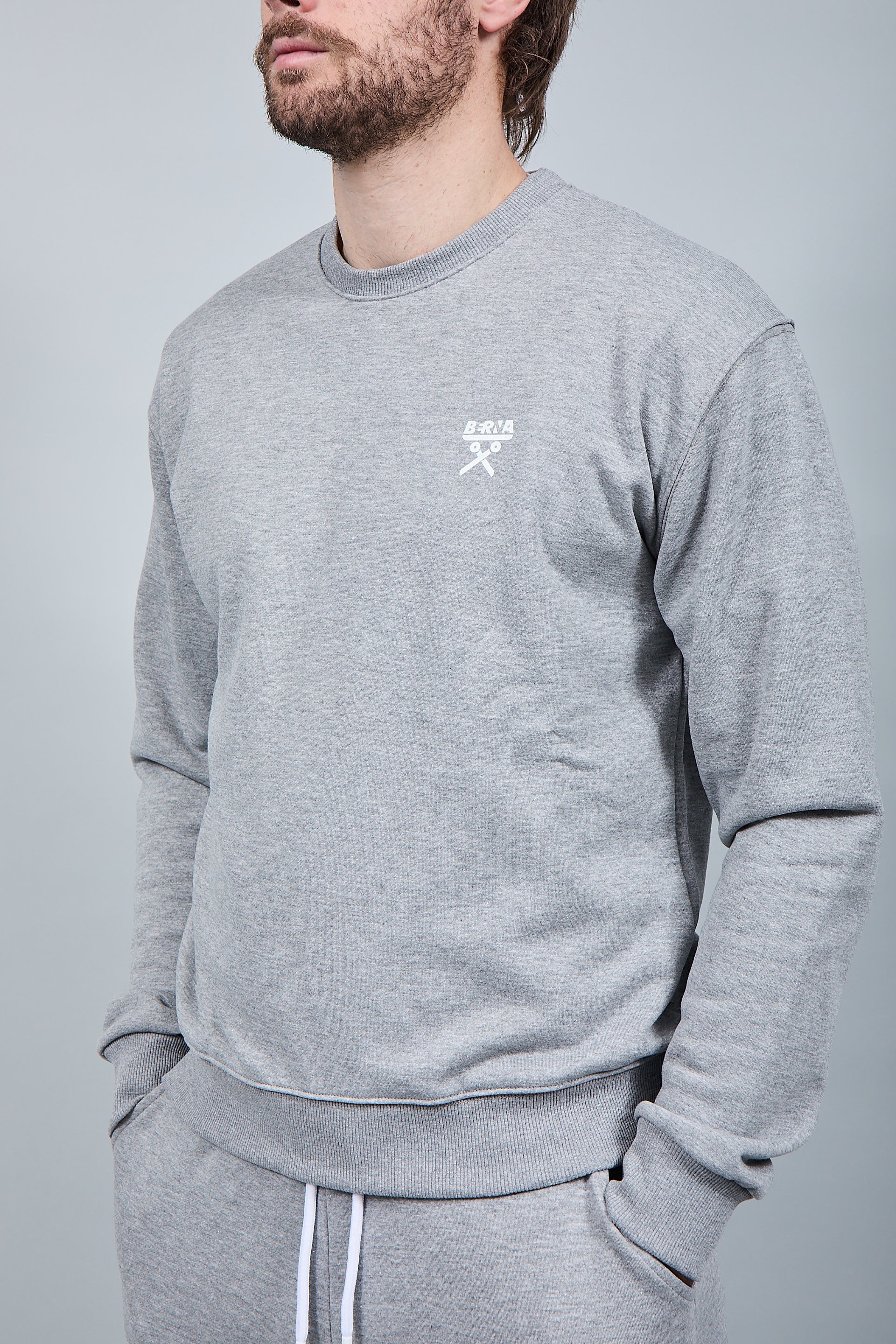 Felpa Berna Girocollo Grigio Melange 53
