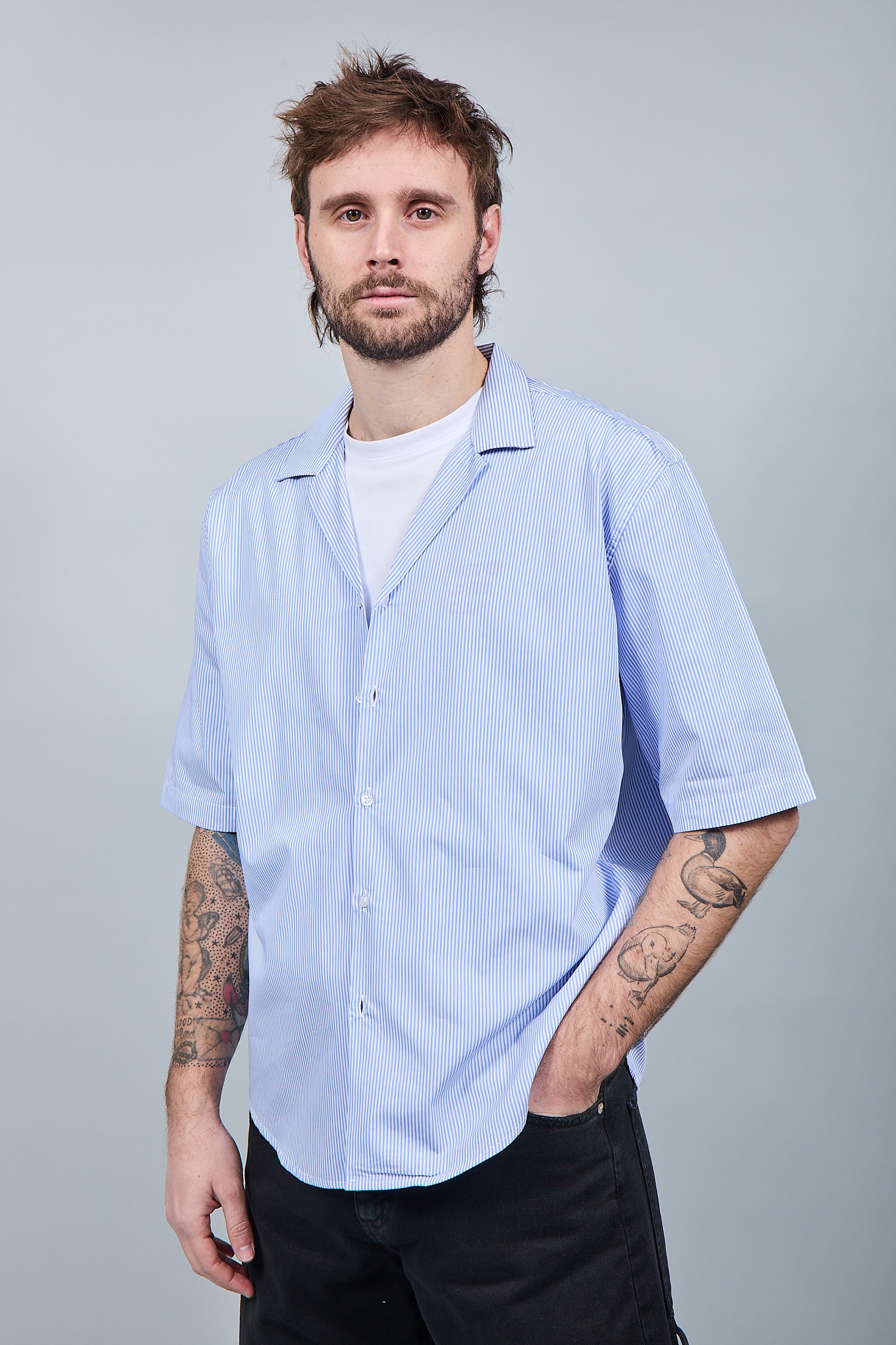 Camicia Over-D Boxy Fit Celeste C62