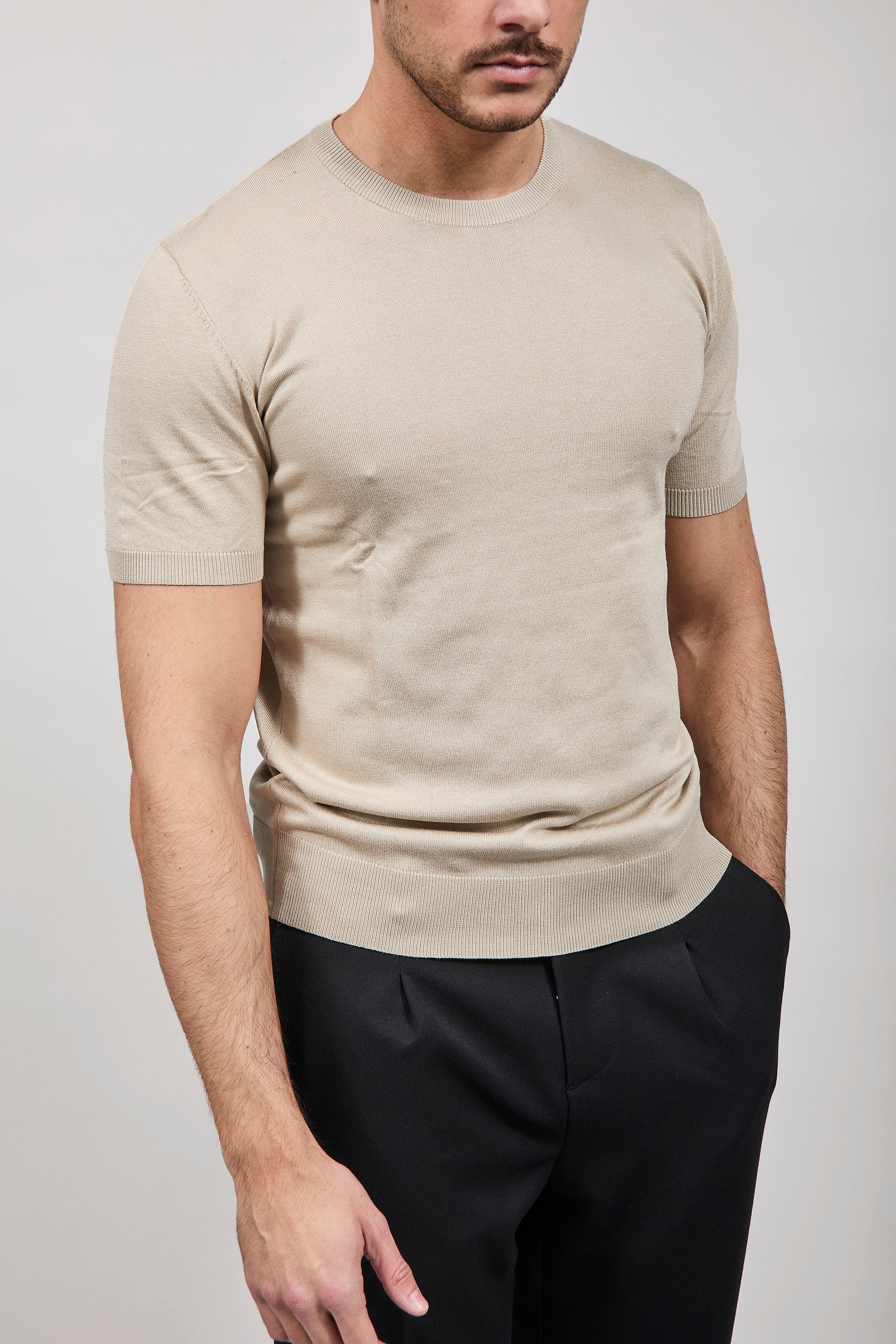 T-shirt maglia Gianni Lupo 510 Beige