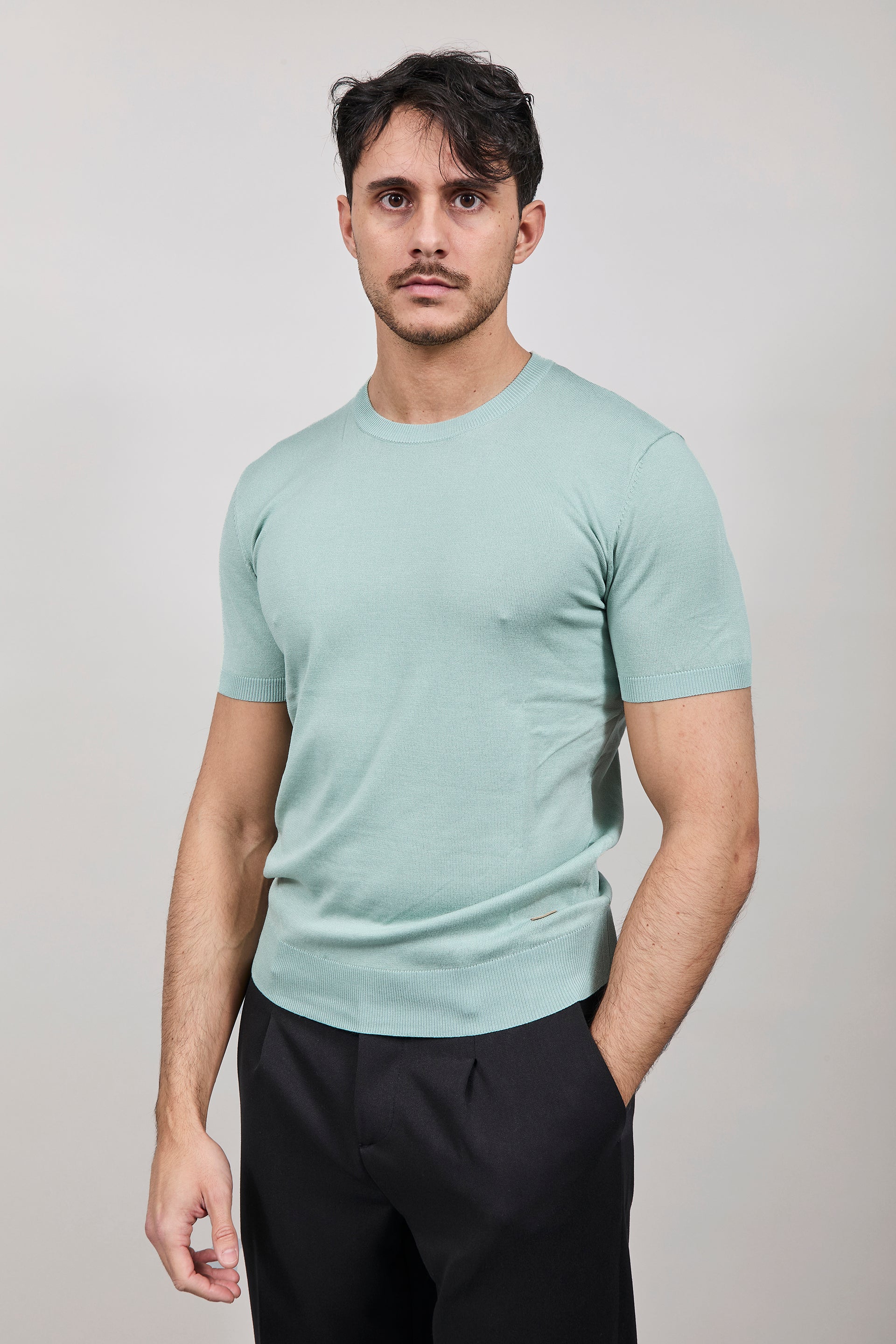 T-shirt maglia Gianni Lupo 510 Menta