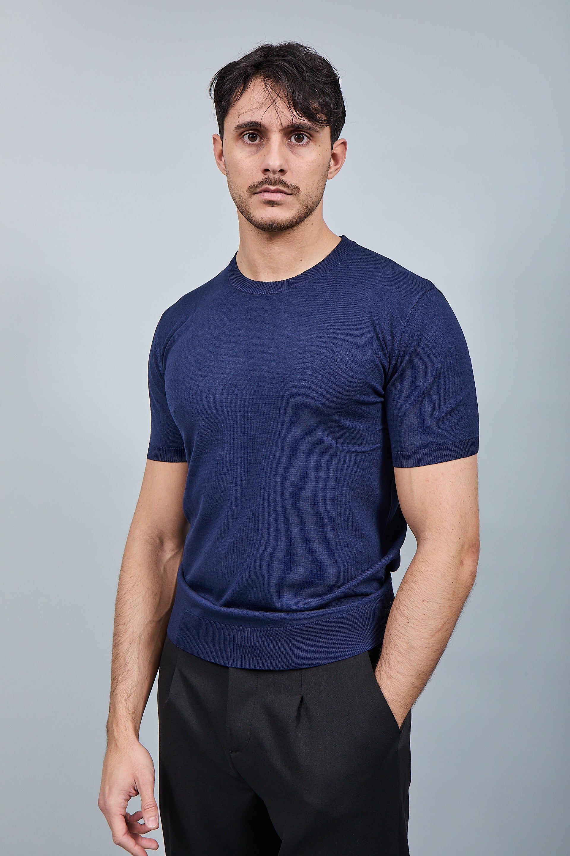 T-shirt maglia Gianni Lupo 510 Blu