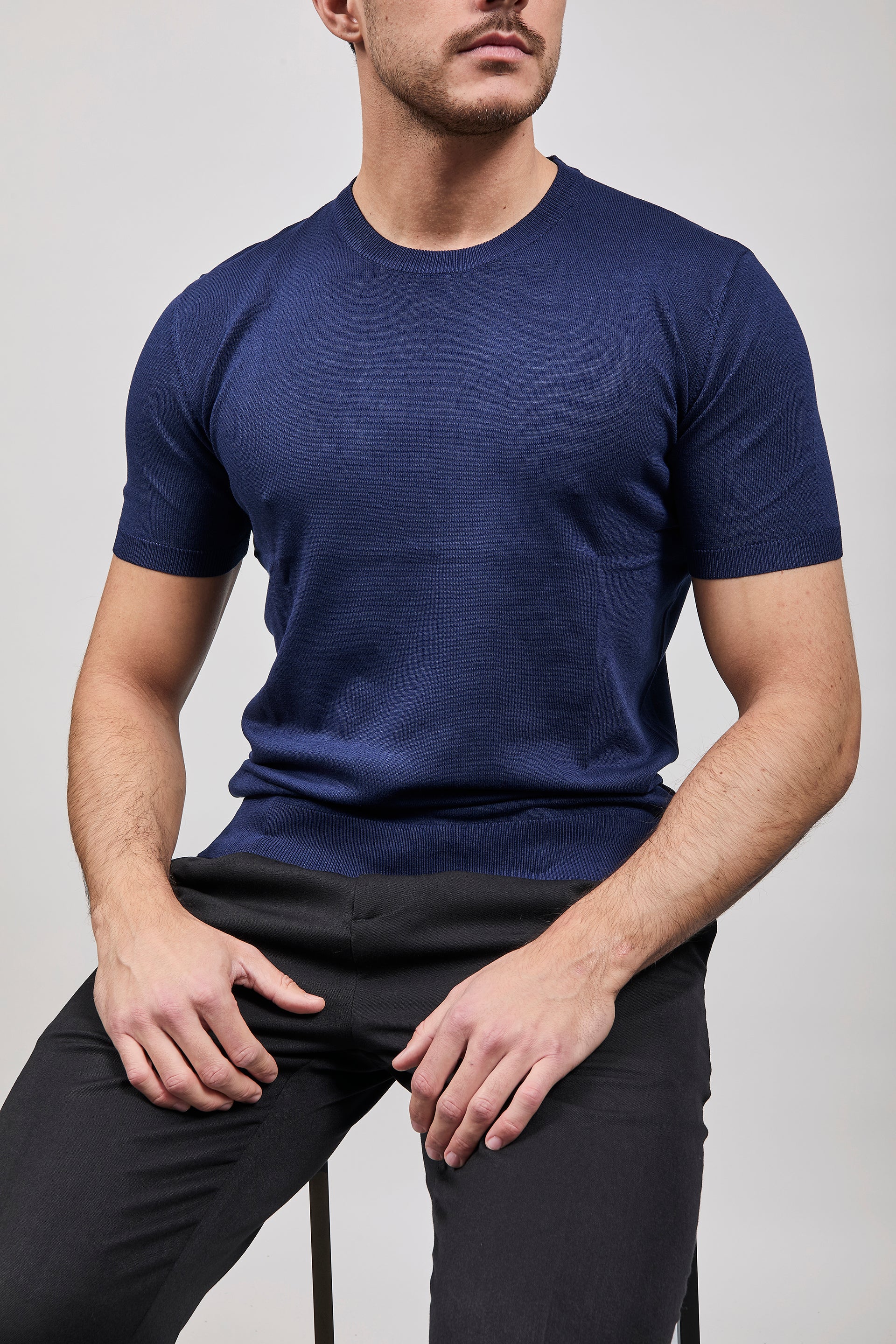 T-shirt maglia Gianni Lupo 510 Blu