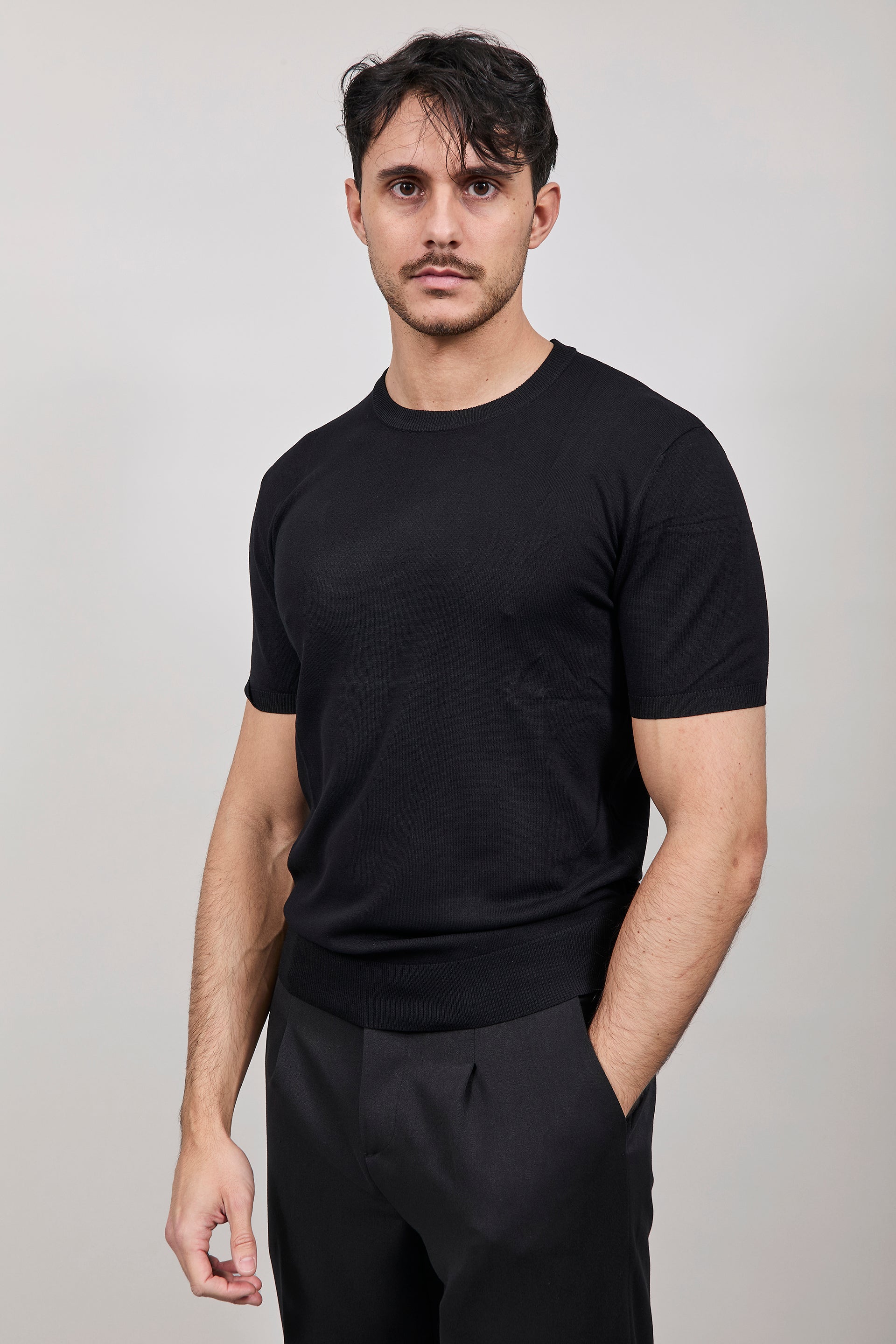 T-shirt maglia Gianni Lupo 510 Nero