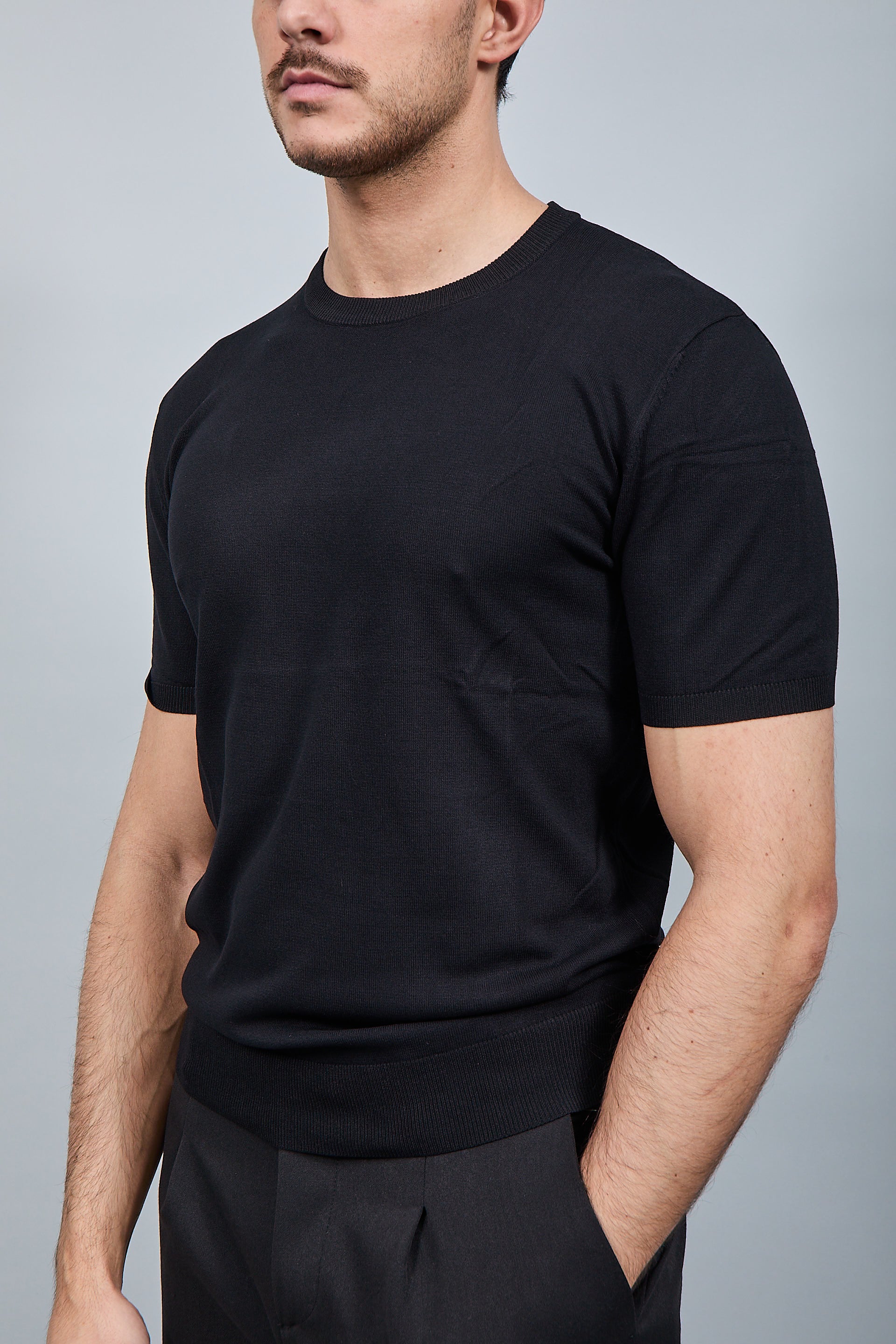 T-shirt maglia Gianni Lupo 510 Nero