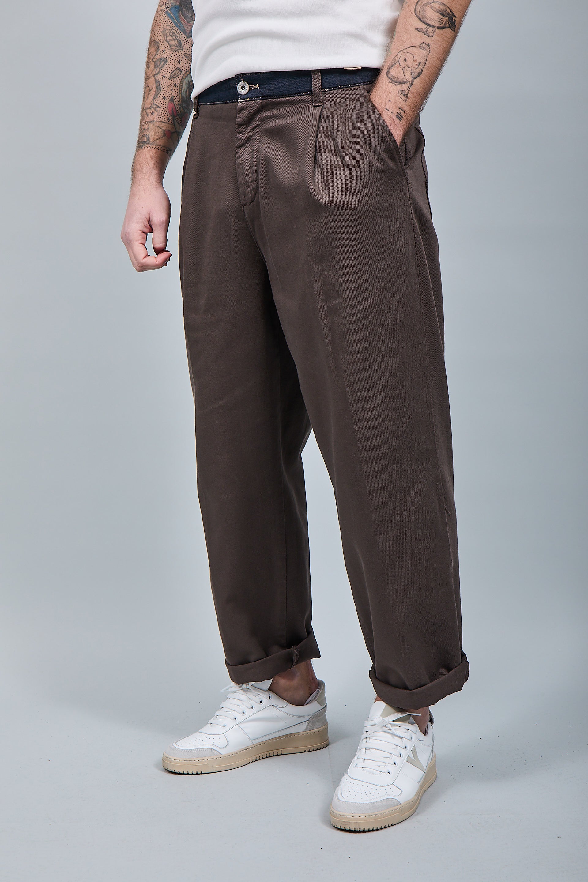 Pantalone cinta denim Berna Caffè