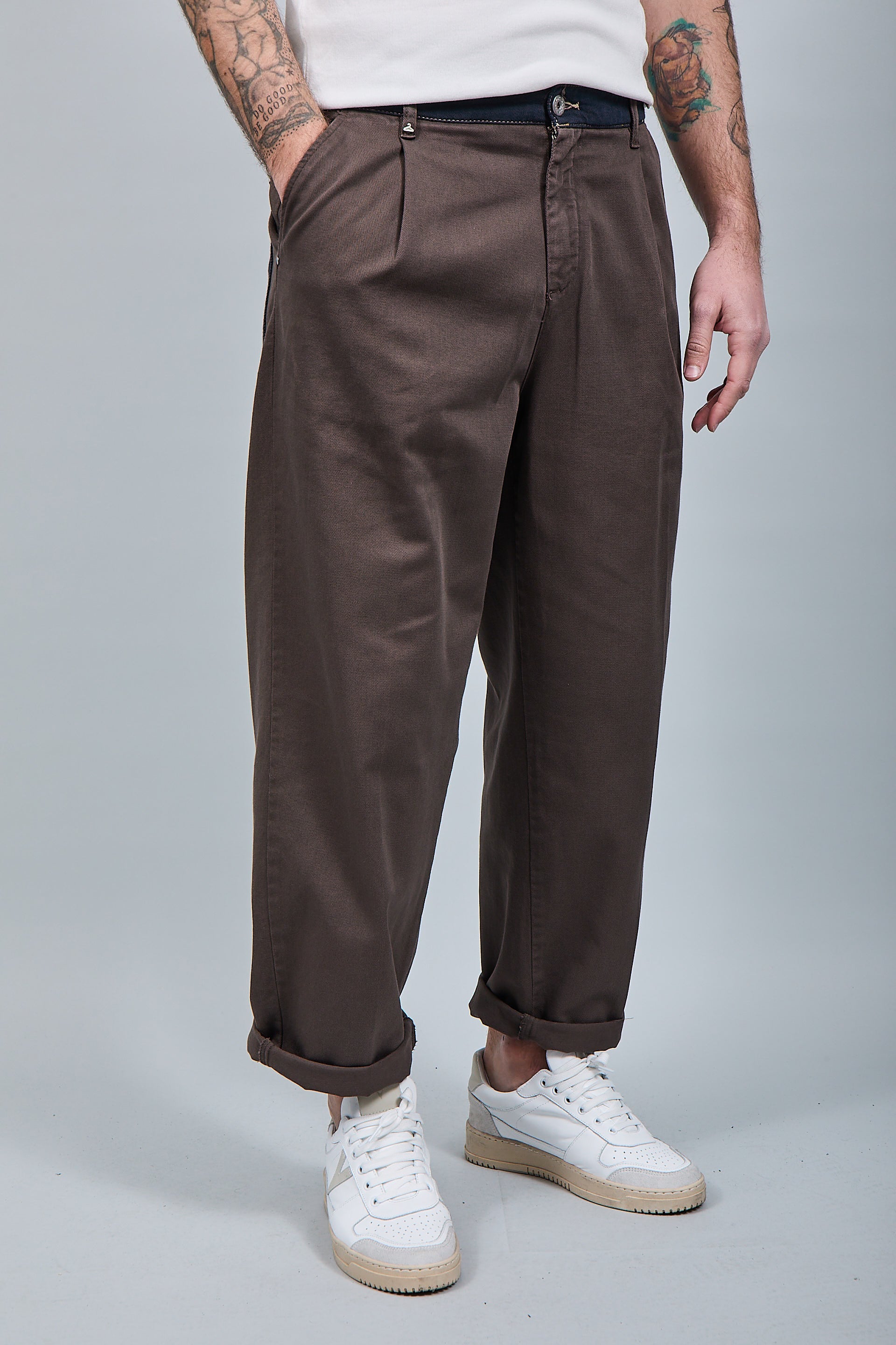 Pantalone cinta denim Berna Caffè