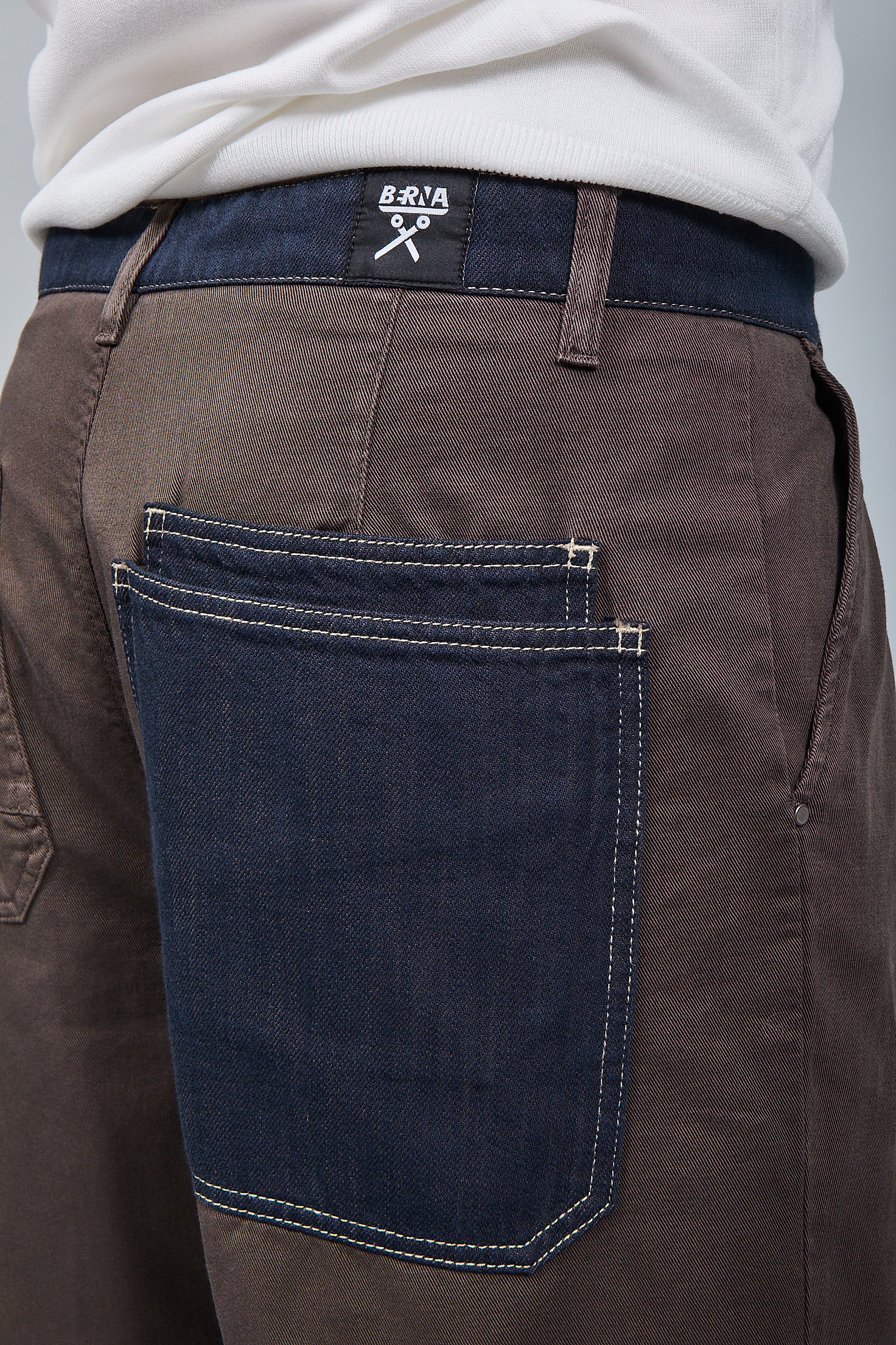 Pantalone cinta denim Berna Caffè