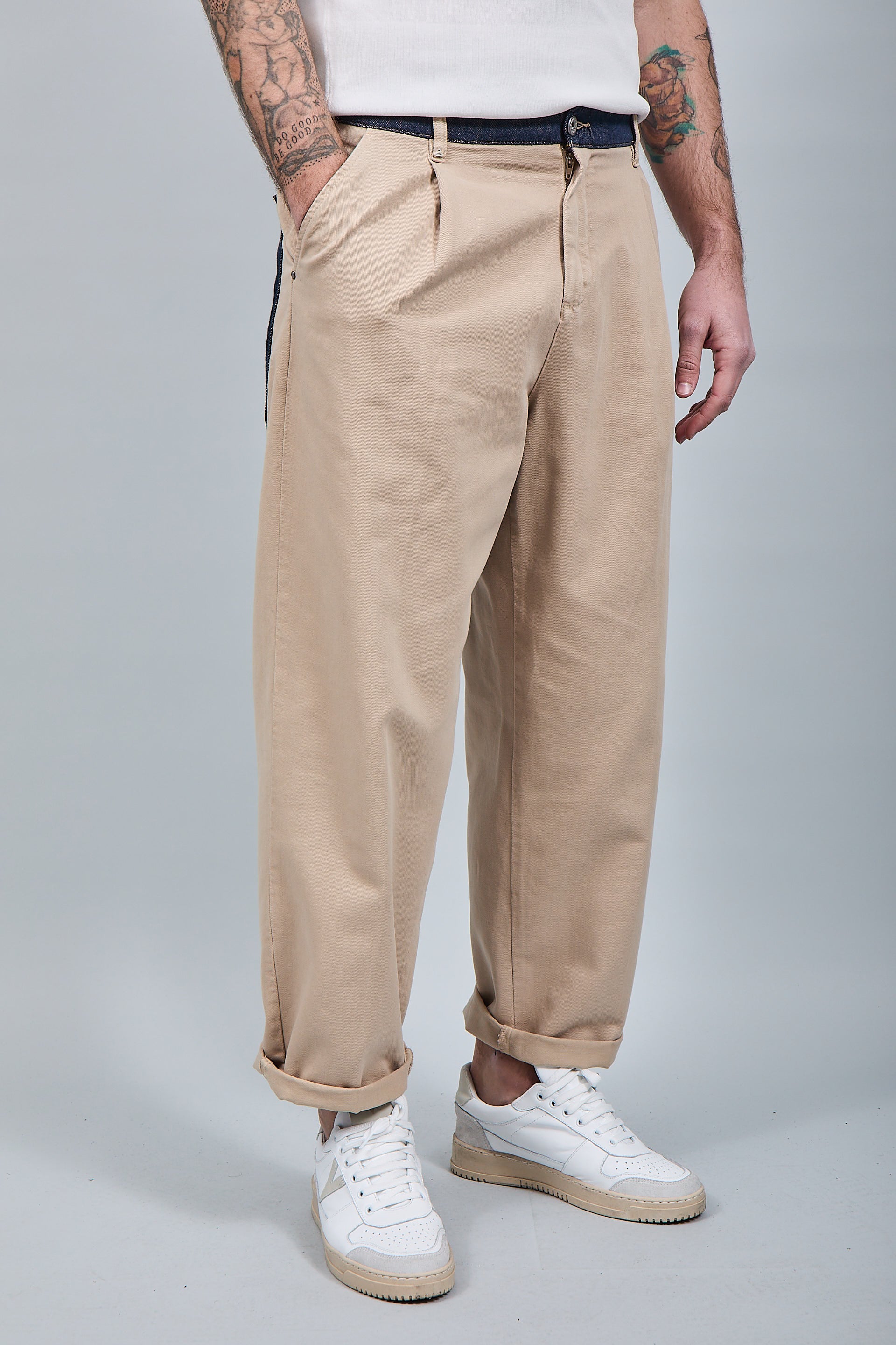 Pantalone cinta denim Berna Beige
