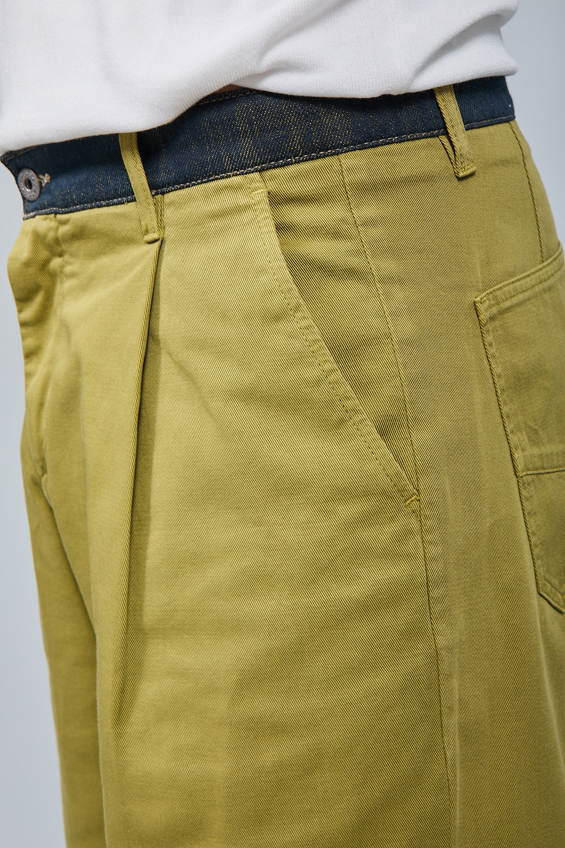 Pantalone cinta denim Berna Verde Chiaro