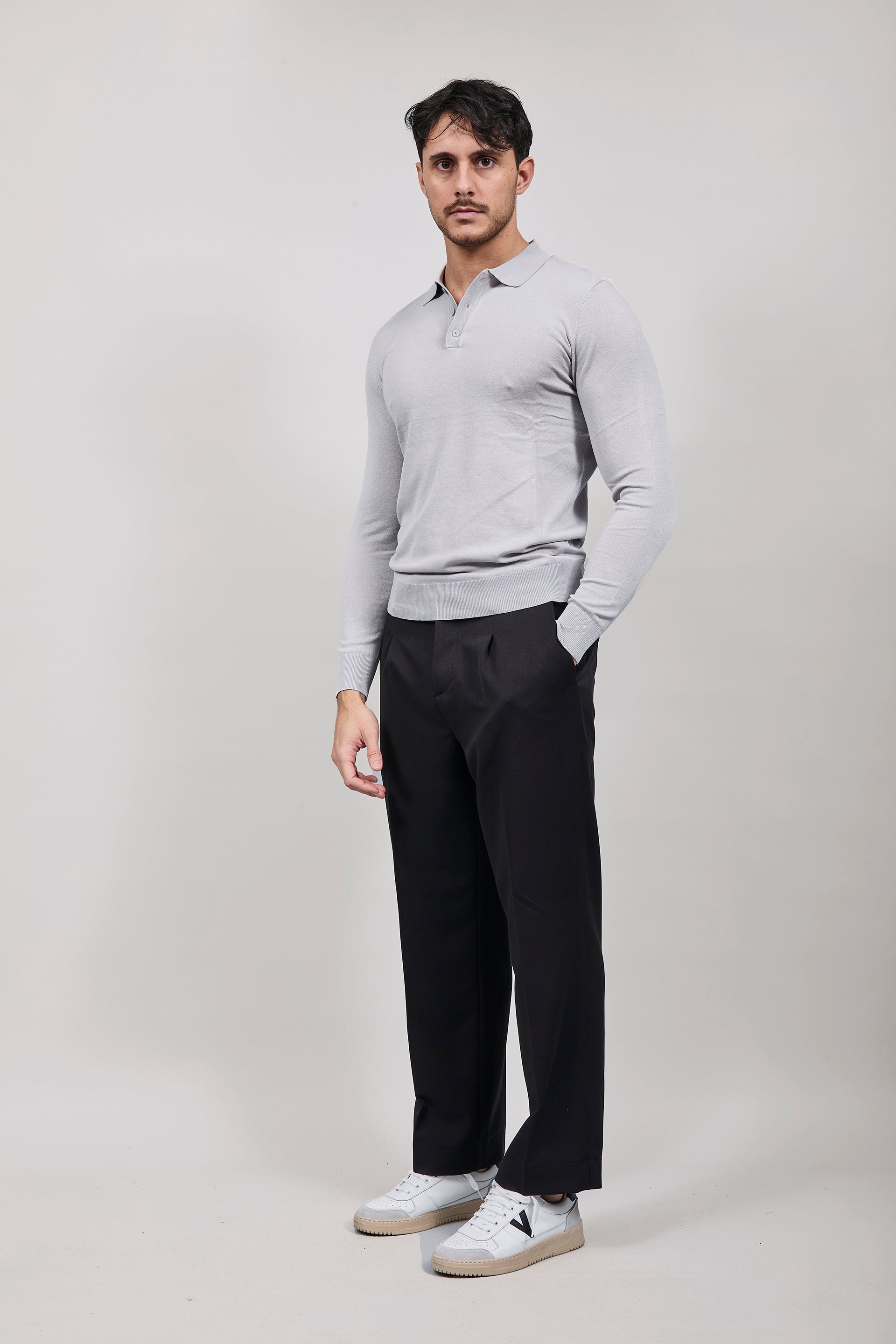 Polo manica lunga Gianni Lupo 33762 Grigio