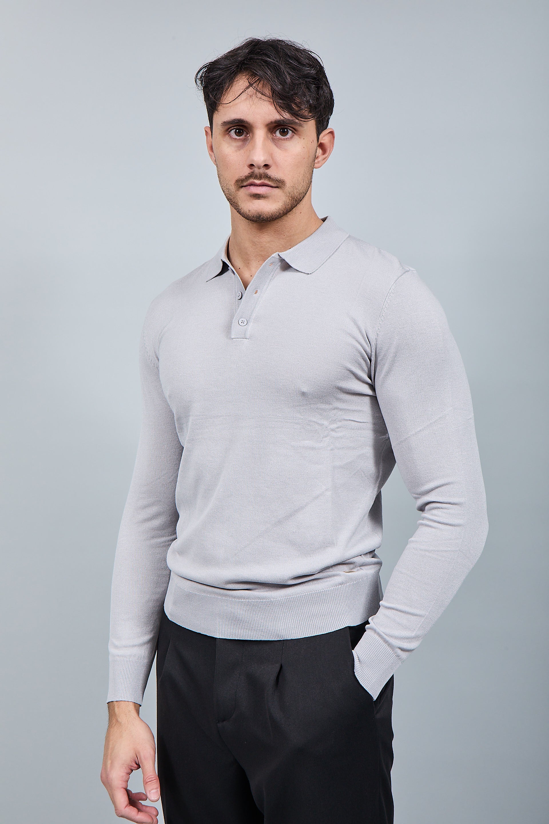 Polo manica lunga Gianni Lupo 33762 Grigio