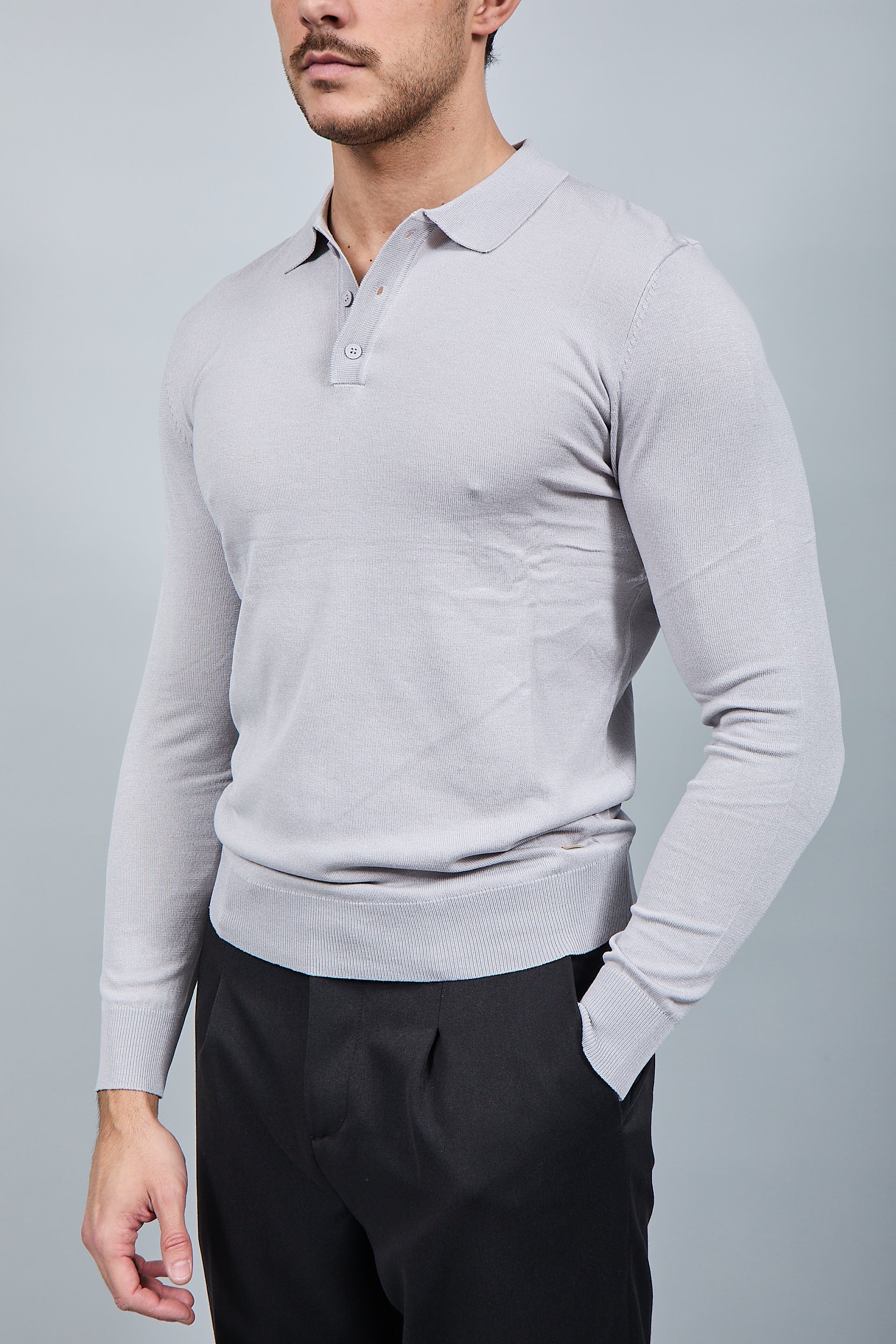 Polo manica lunga Gianni Lupo 33762 Grigio