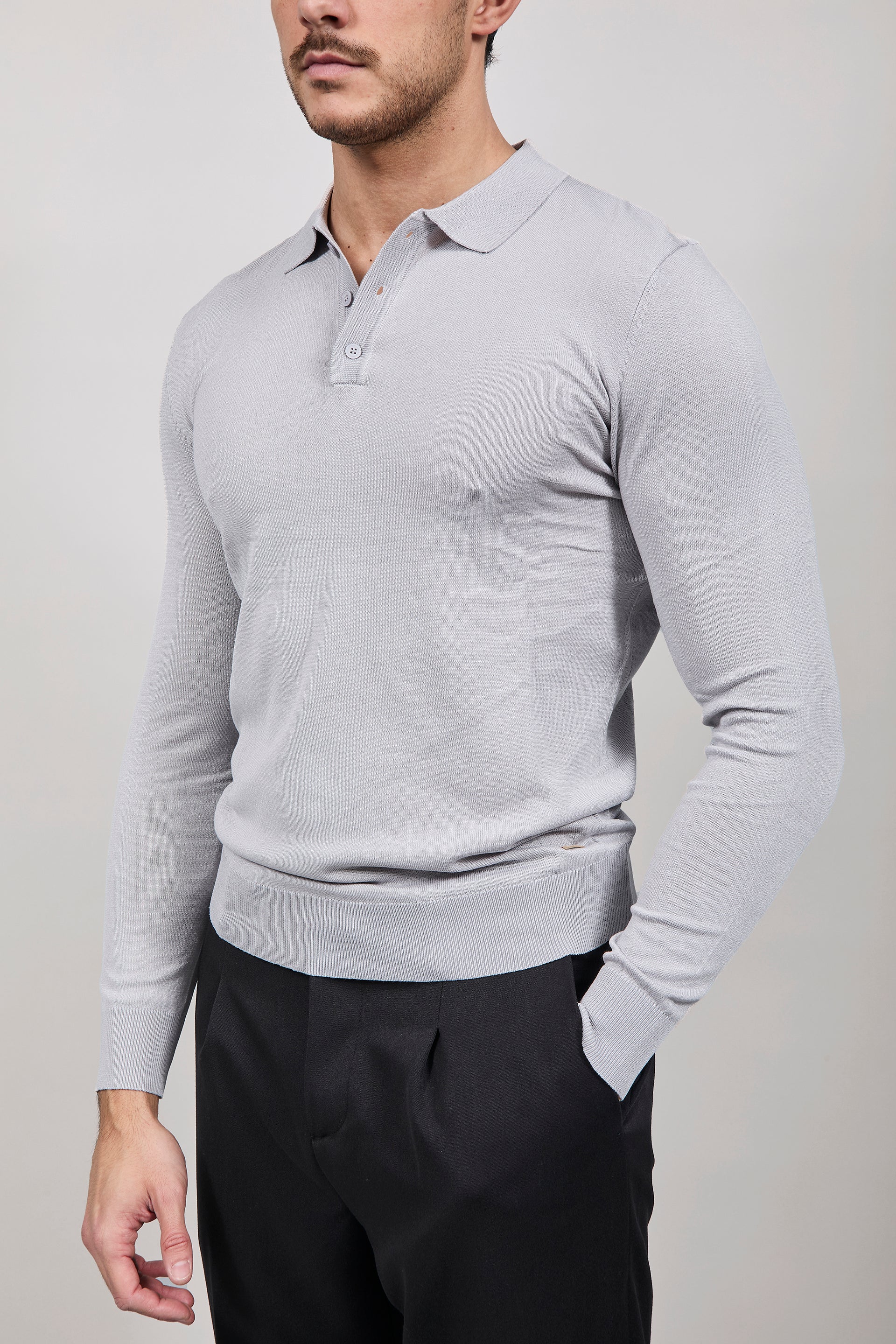 Polo manica lunga Gianni Lupo 33762 Grigio