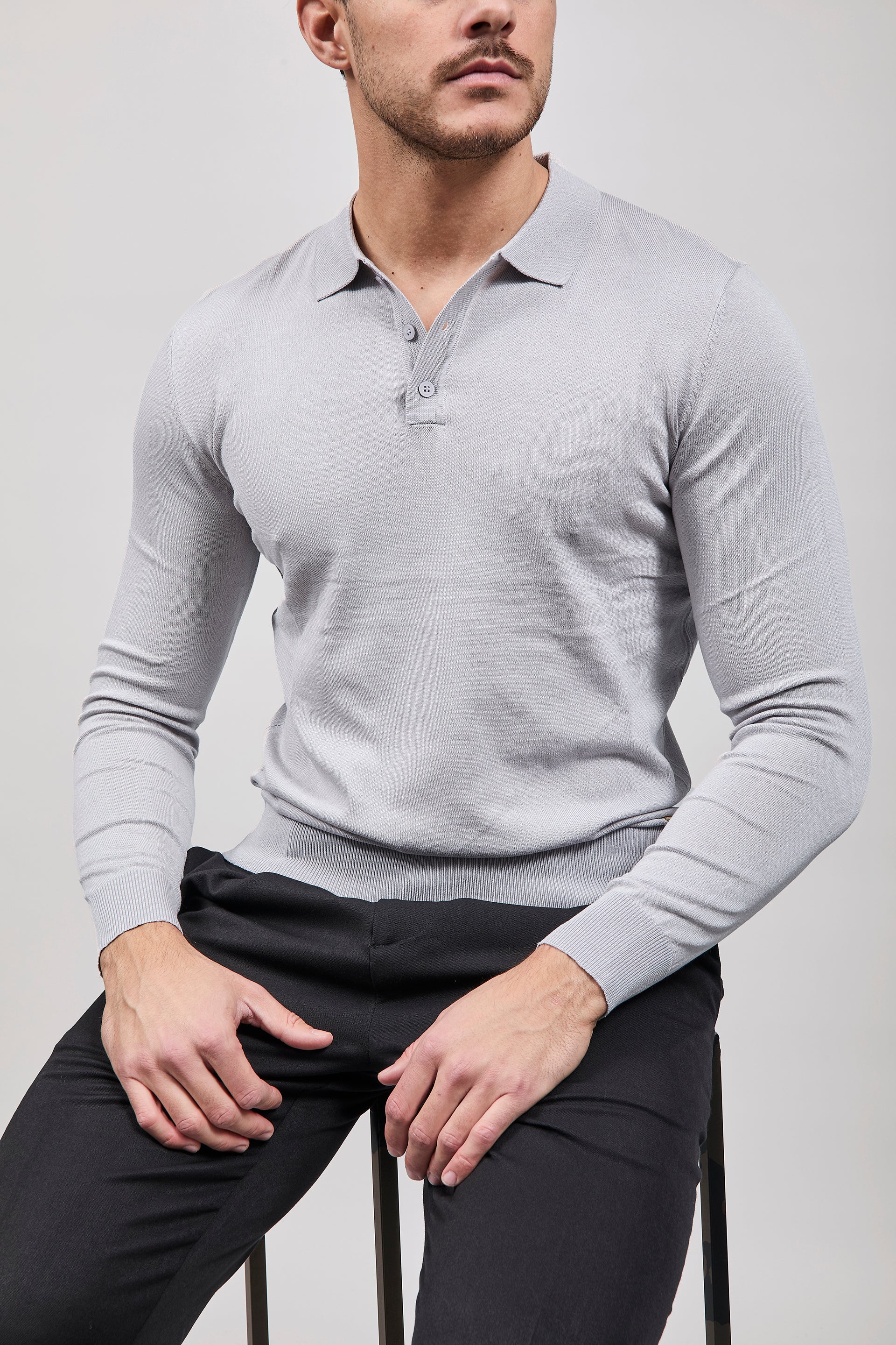 Polo manica lunga Gianni Lupo 33762 Grigio