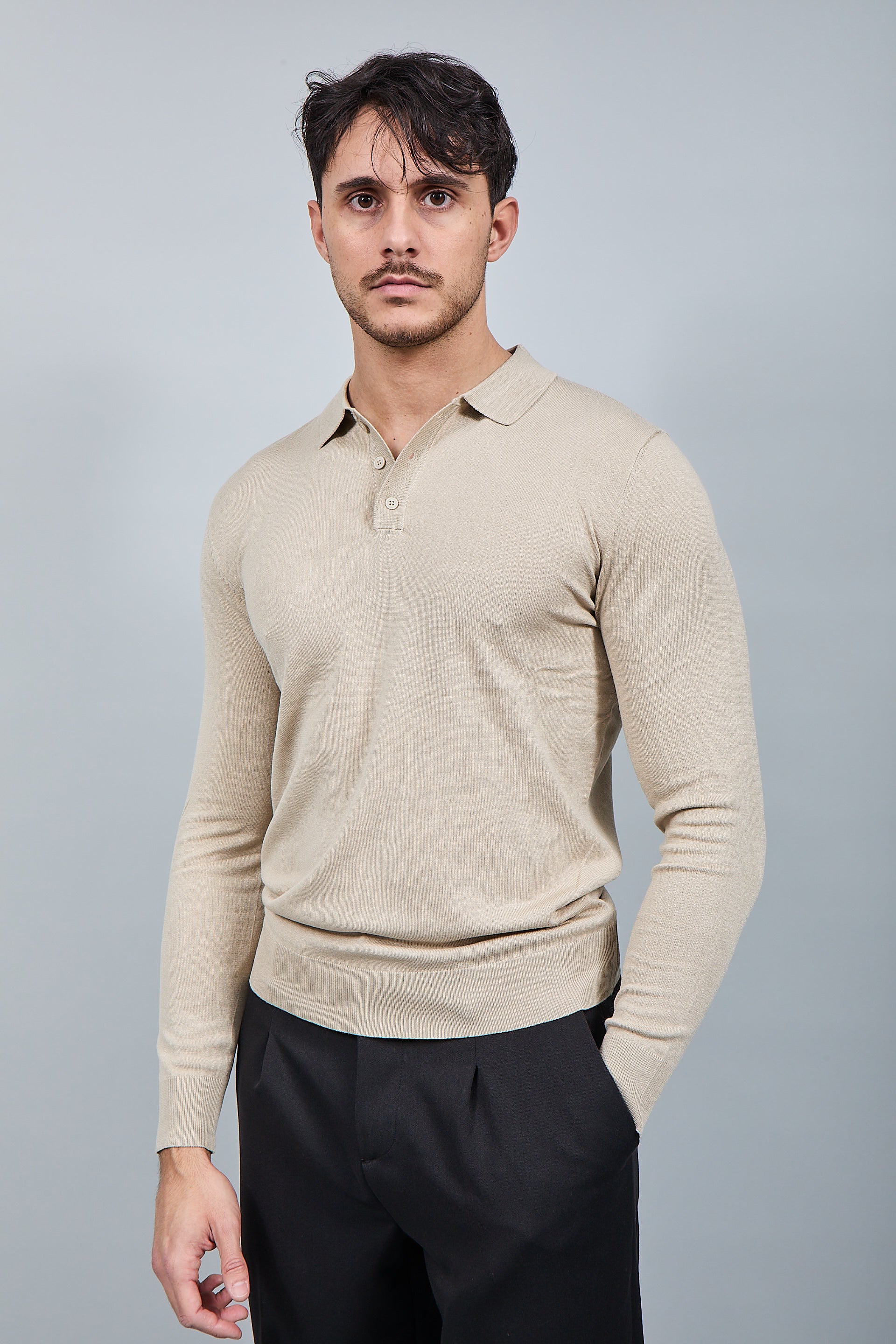 Polo manica lunga Gianni Lupo 33762 Beige