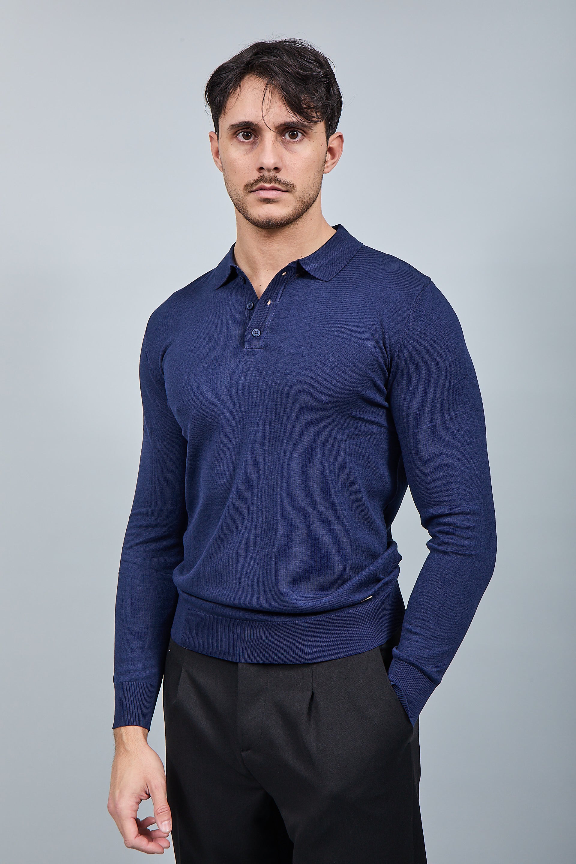 Polo manica lunga Gianni Lupo 33762 Blu