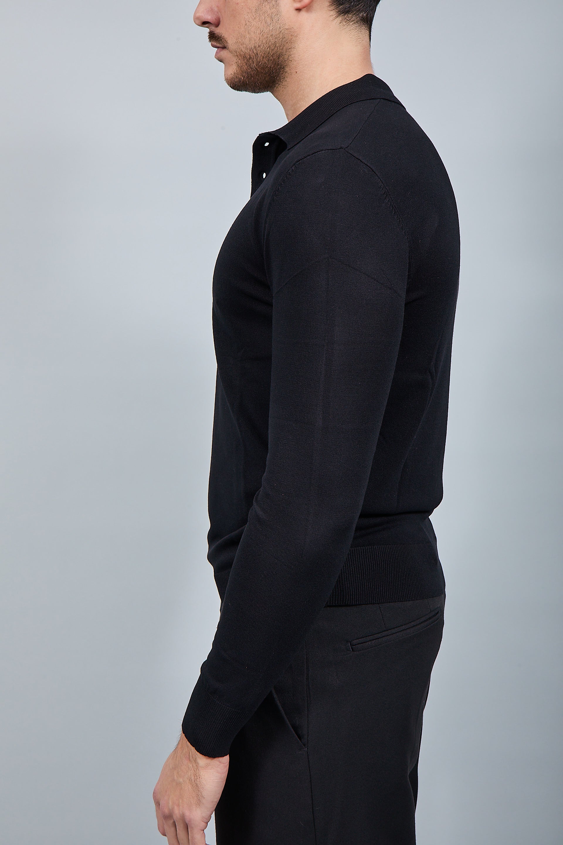 Polo manica lunga Gianni Lupo 33762 Nero