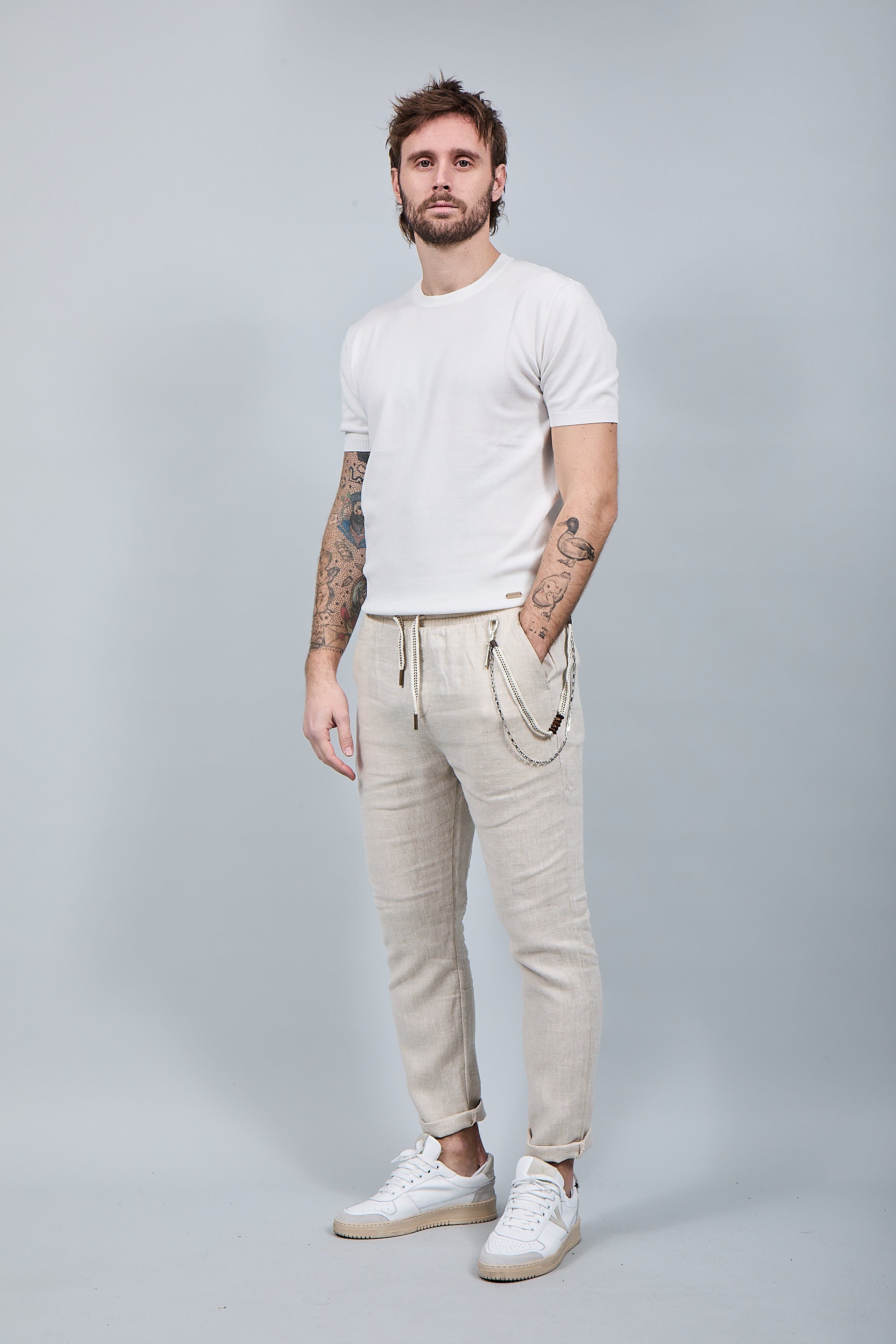 Pantalaccio Gianni Lupo Lino Beige 3270