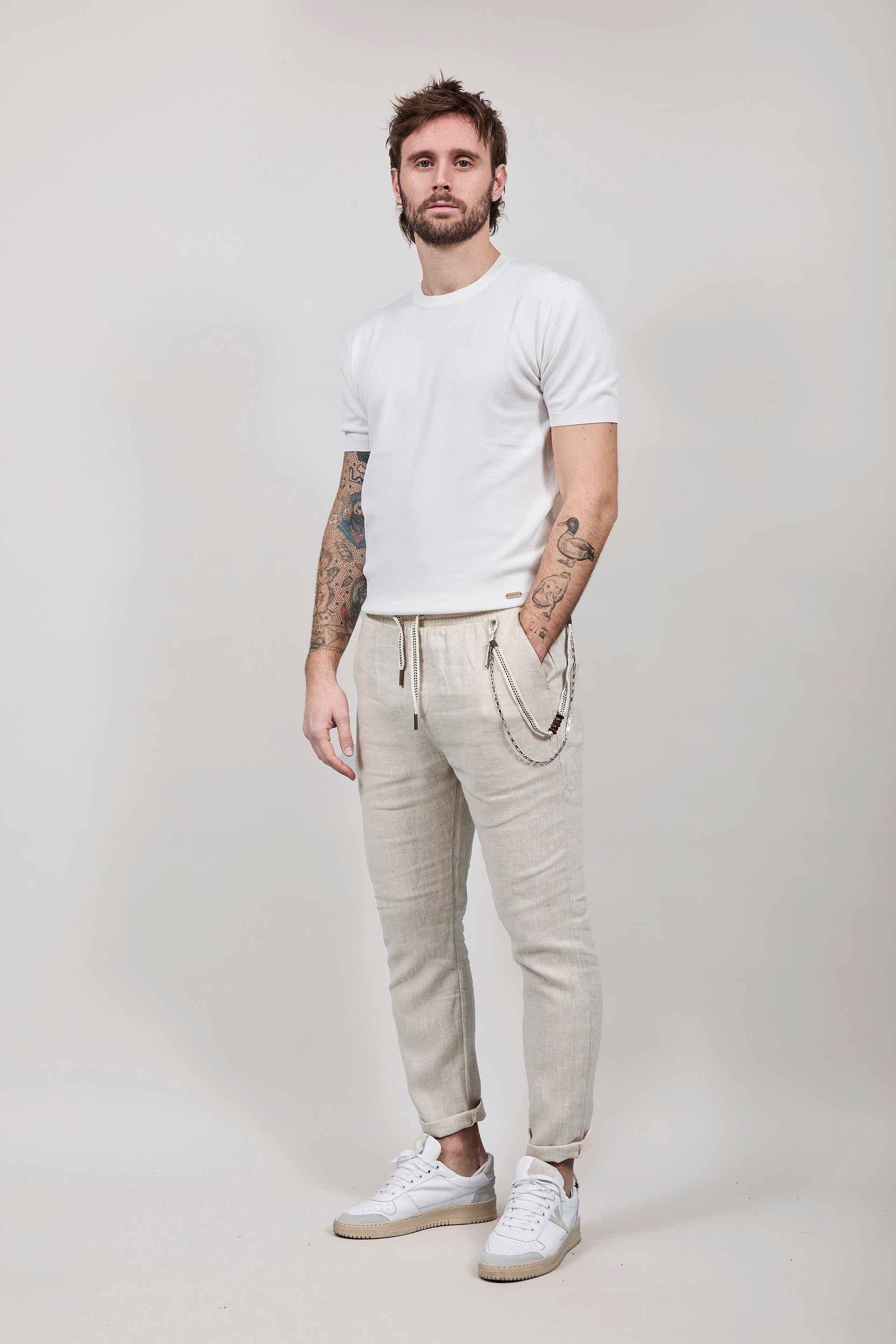 Pantalaccio Gianni Lupo Lino Beige 3270