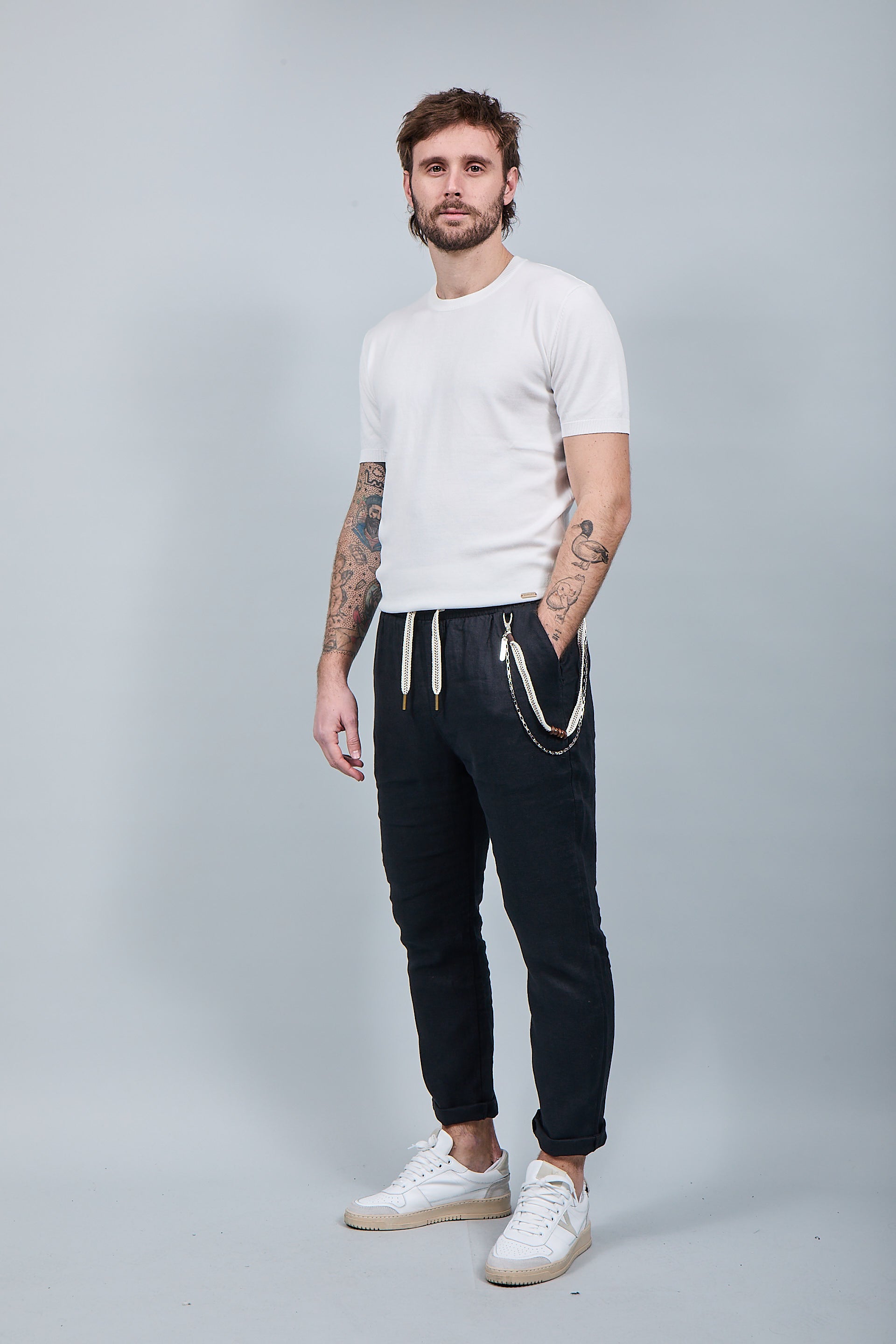 Pantalaccio Gianni Lupo Lino Nero 3270