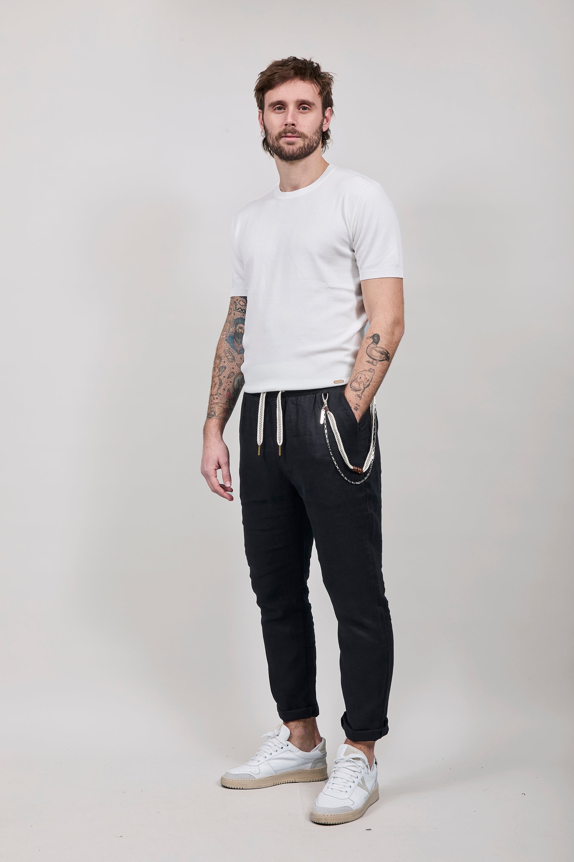 Pantalaccio Gianni Lupo Lino Nero 3270