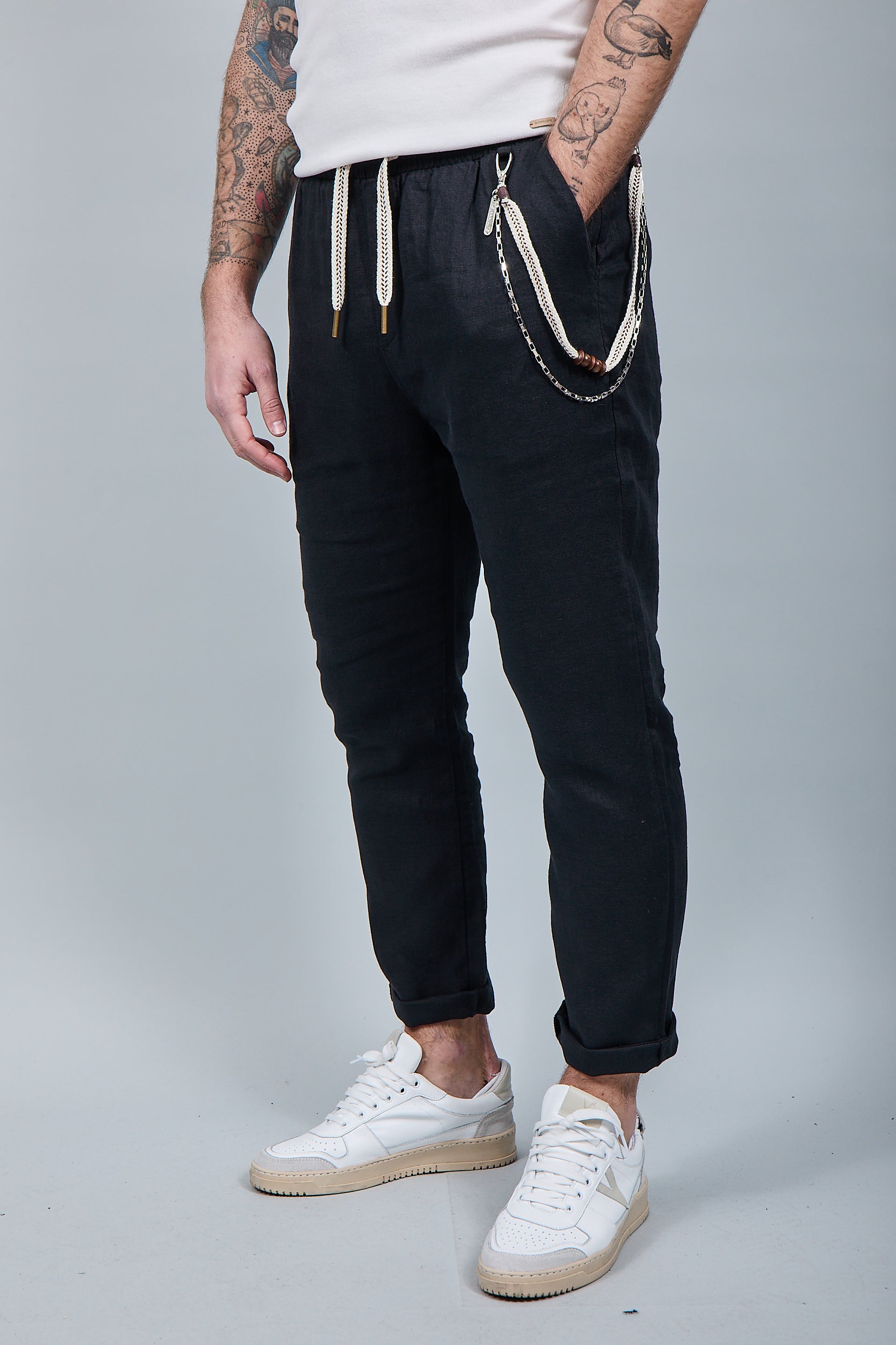 Pantalaccio Gianni Lupo Lino Nero 3270