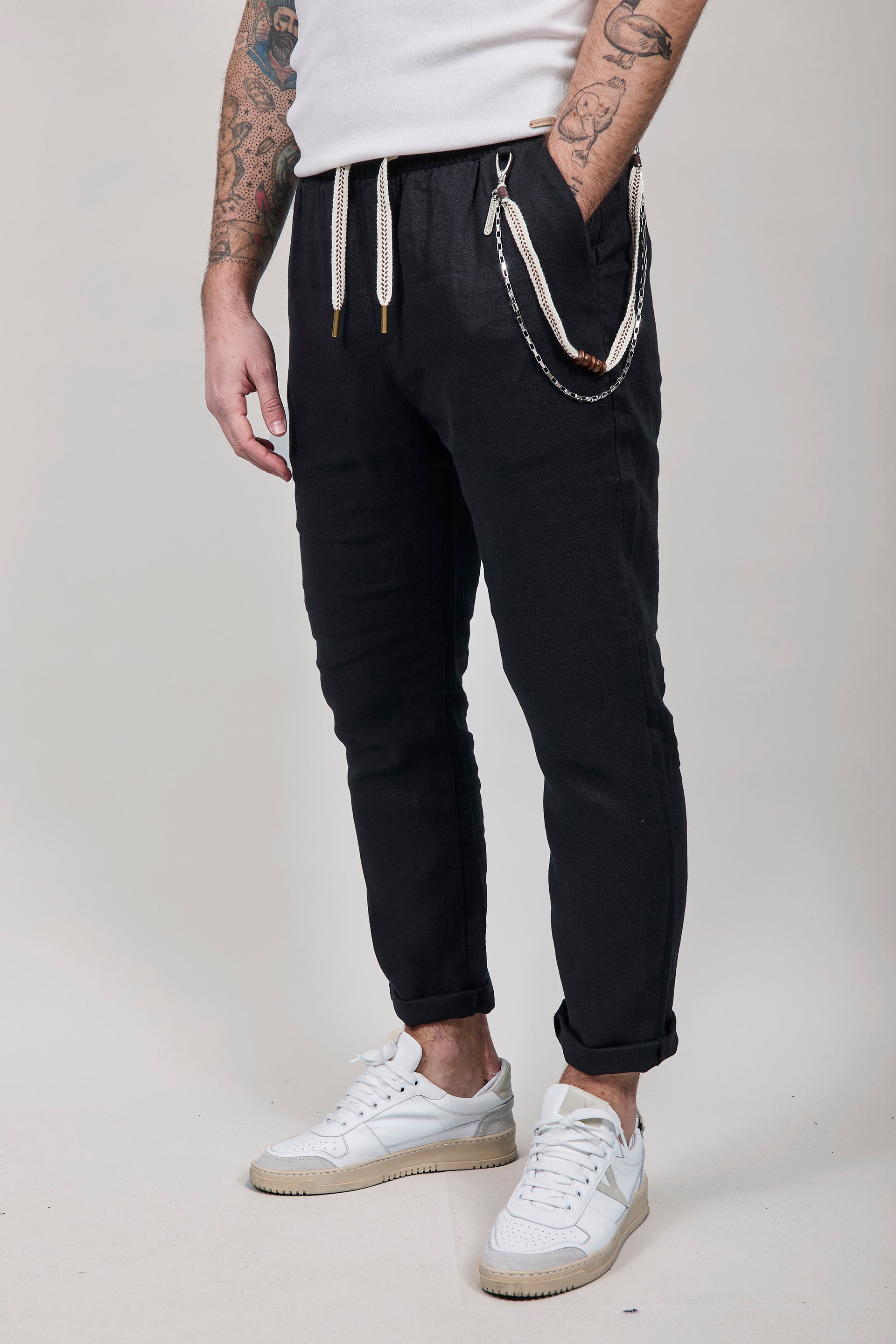 Pantalaccio Gianni Lupo Lino Nero 3270