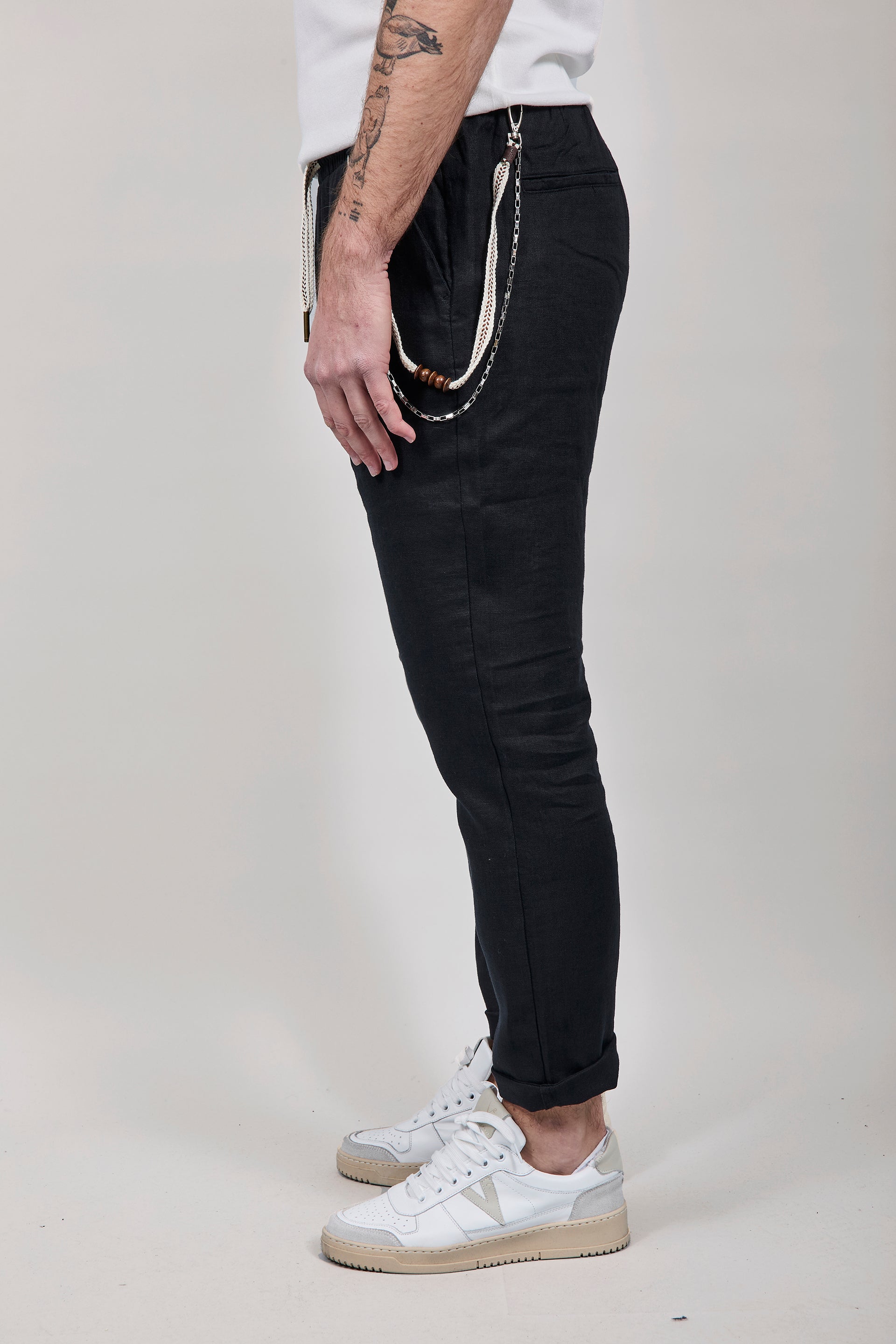 Pantalaccio Gianni Lupo Lino Nero 3270