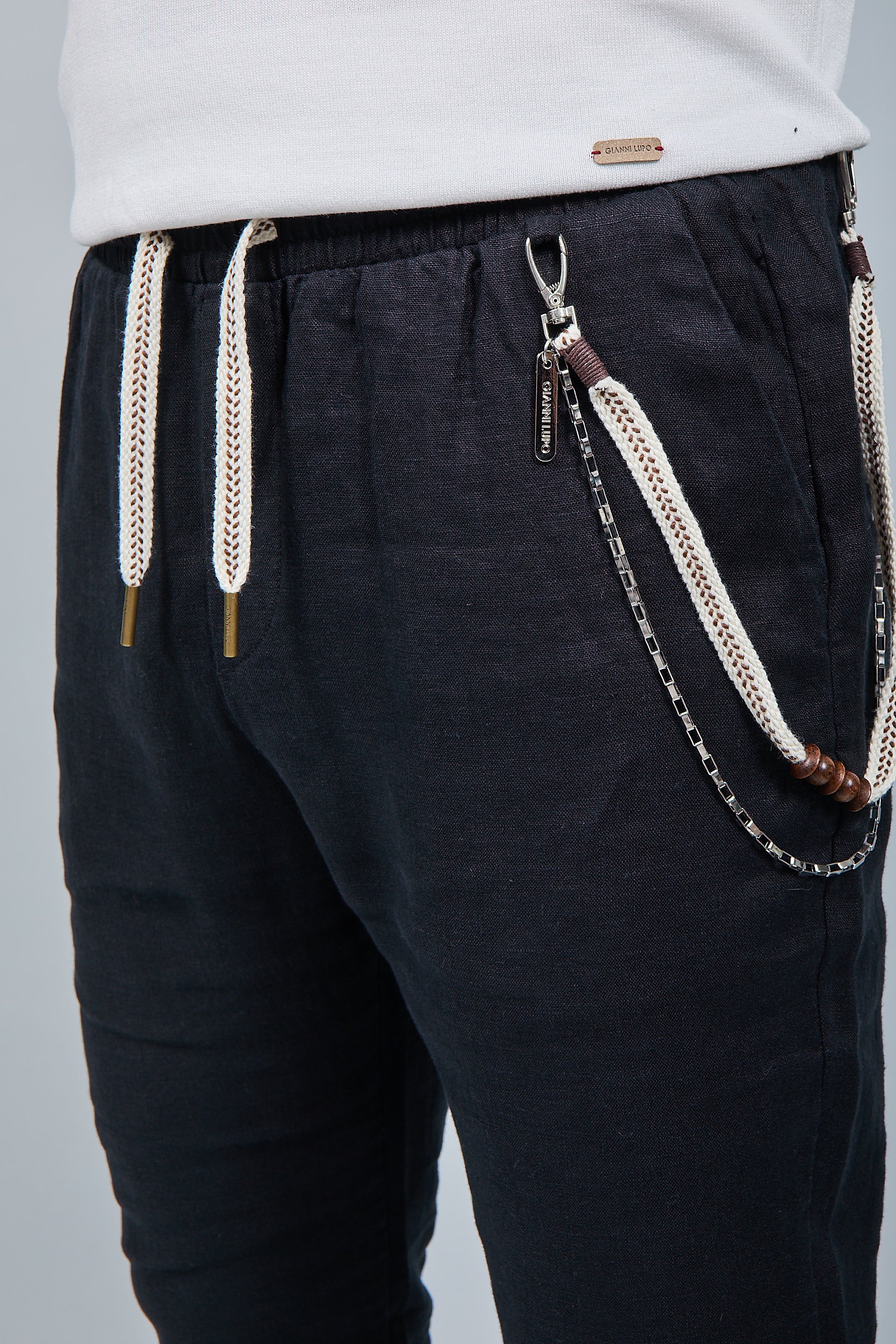 Pantalaccio Gianni Lupo Lino Nero 3270