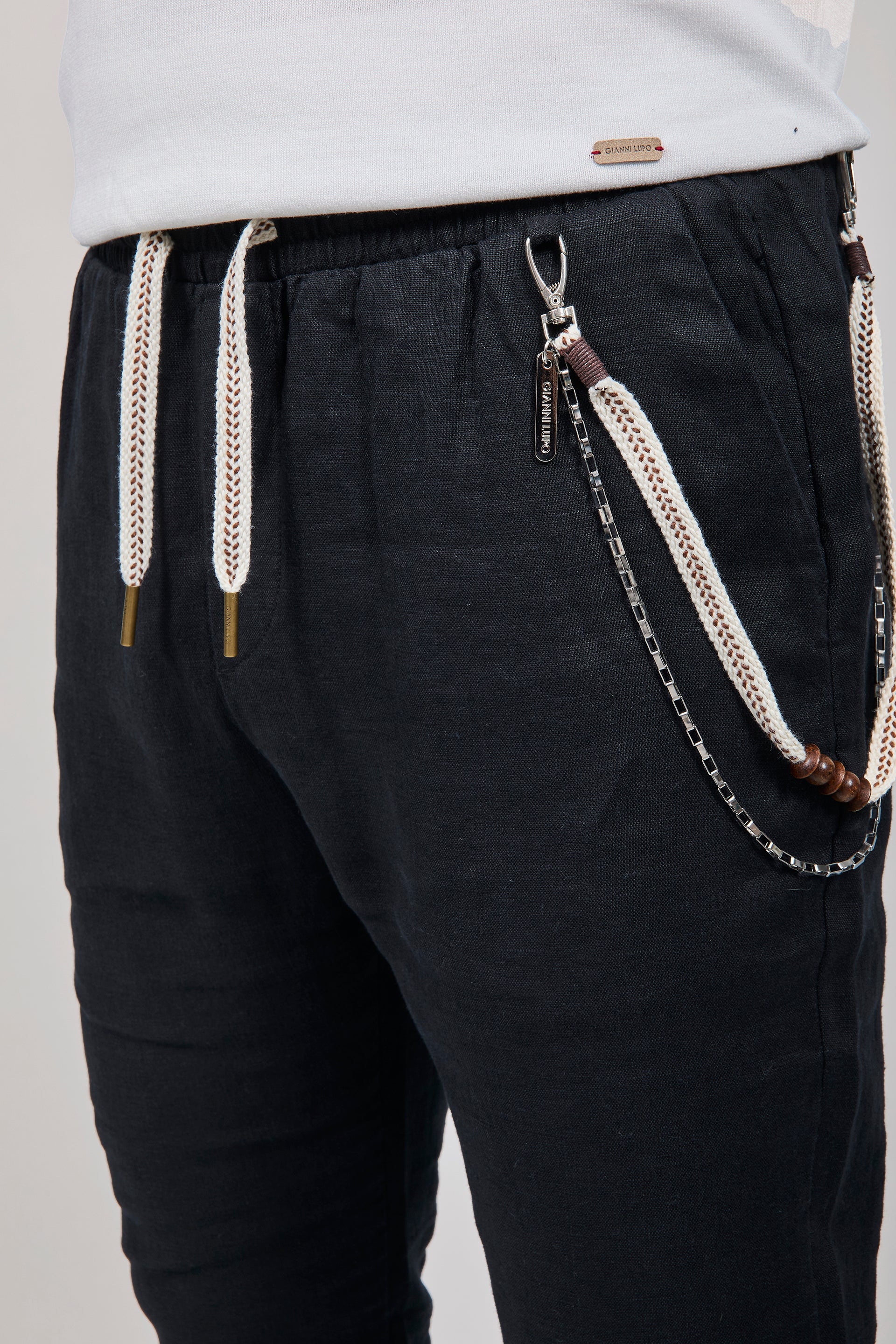Pantalaccio Gianni Lupo Lino Nero 3270