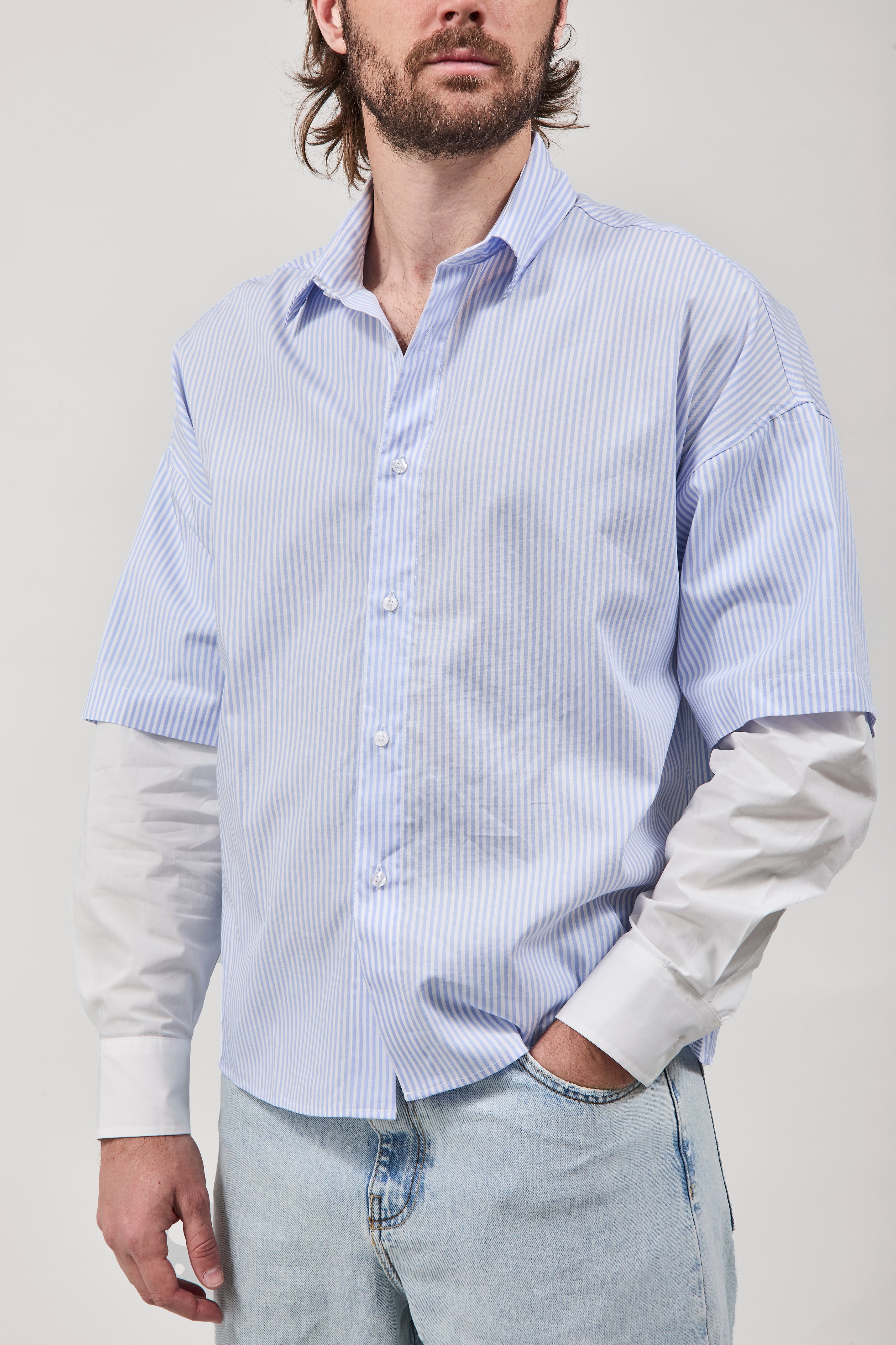 Camicia Imperial Doppia manica Azzurra 469