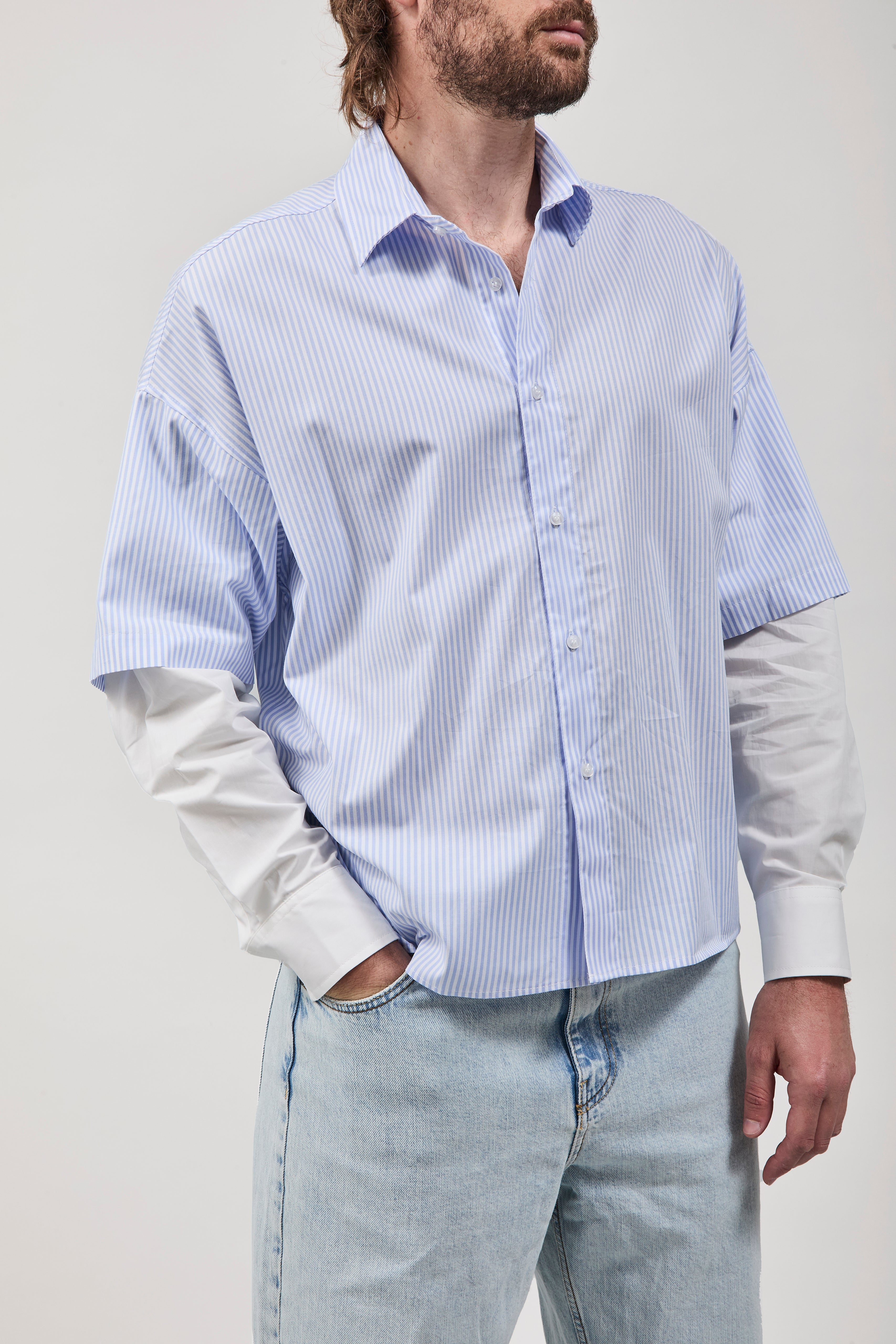 Camicia Imperial Doppia manica Azzurra 469