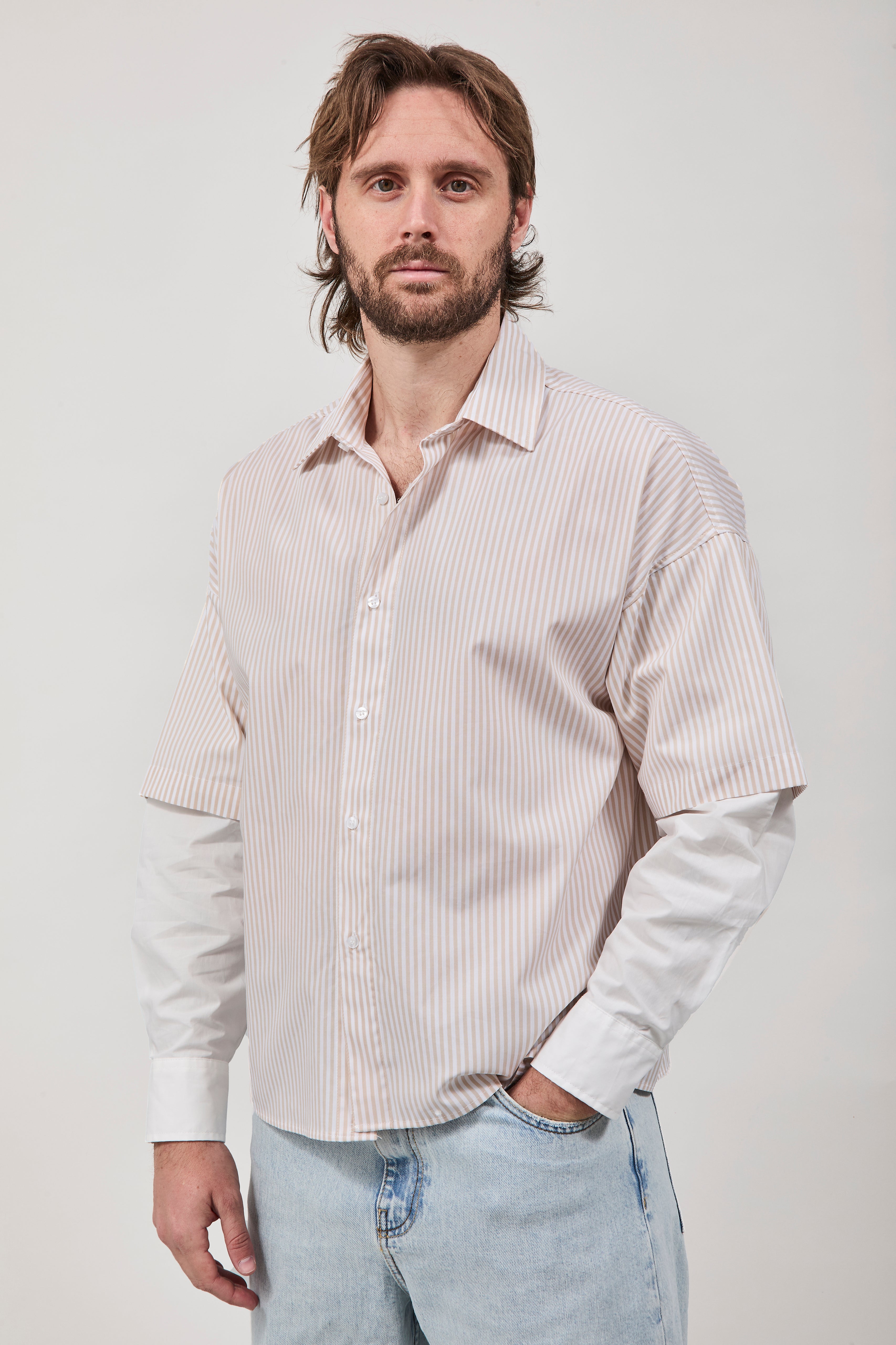 Camicia Imperial Doppia manica Beige 469