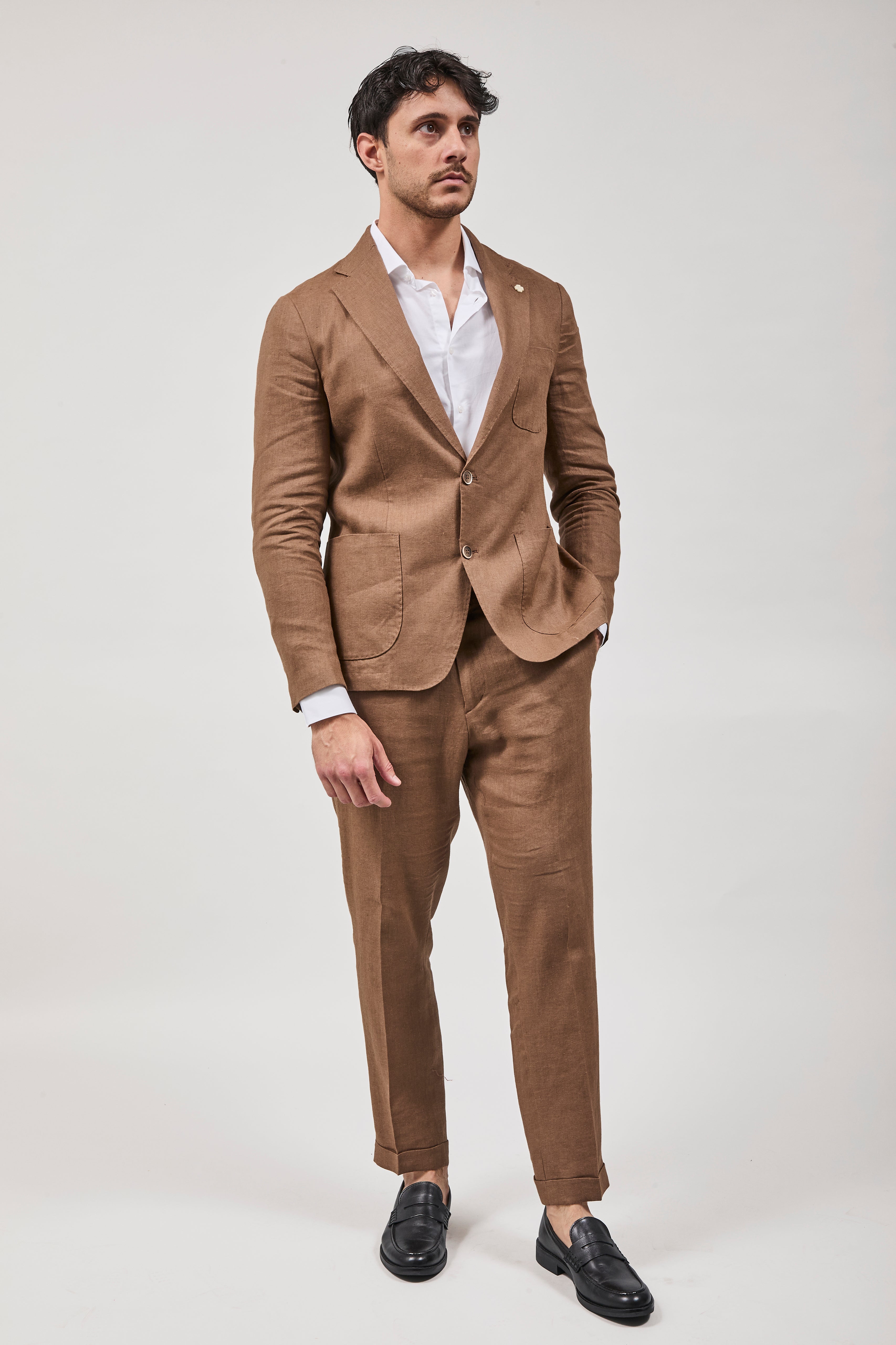 Pantalone Over-d Lino Cacao G53