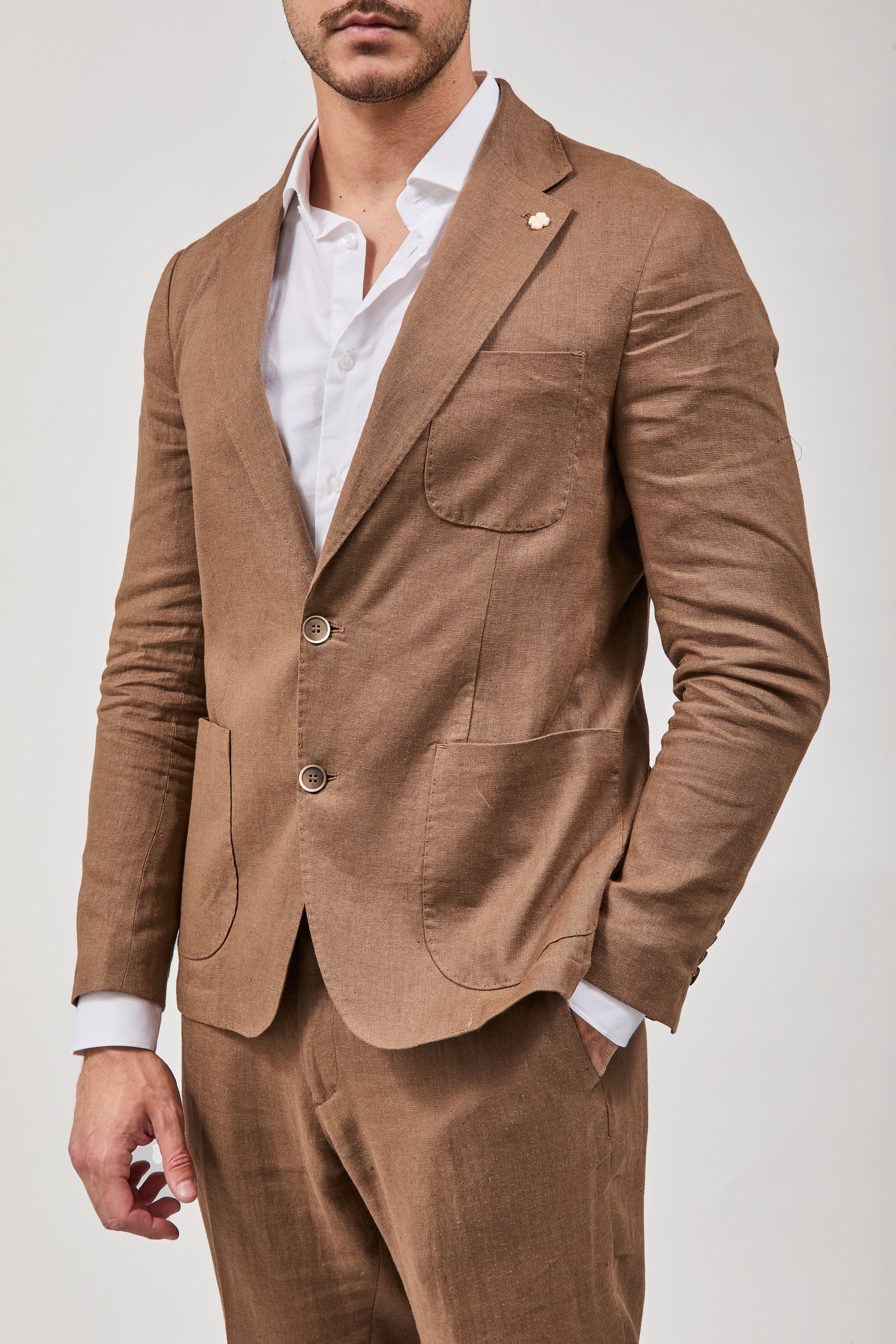 Giacca Over-d Lino Cacao G53