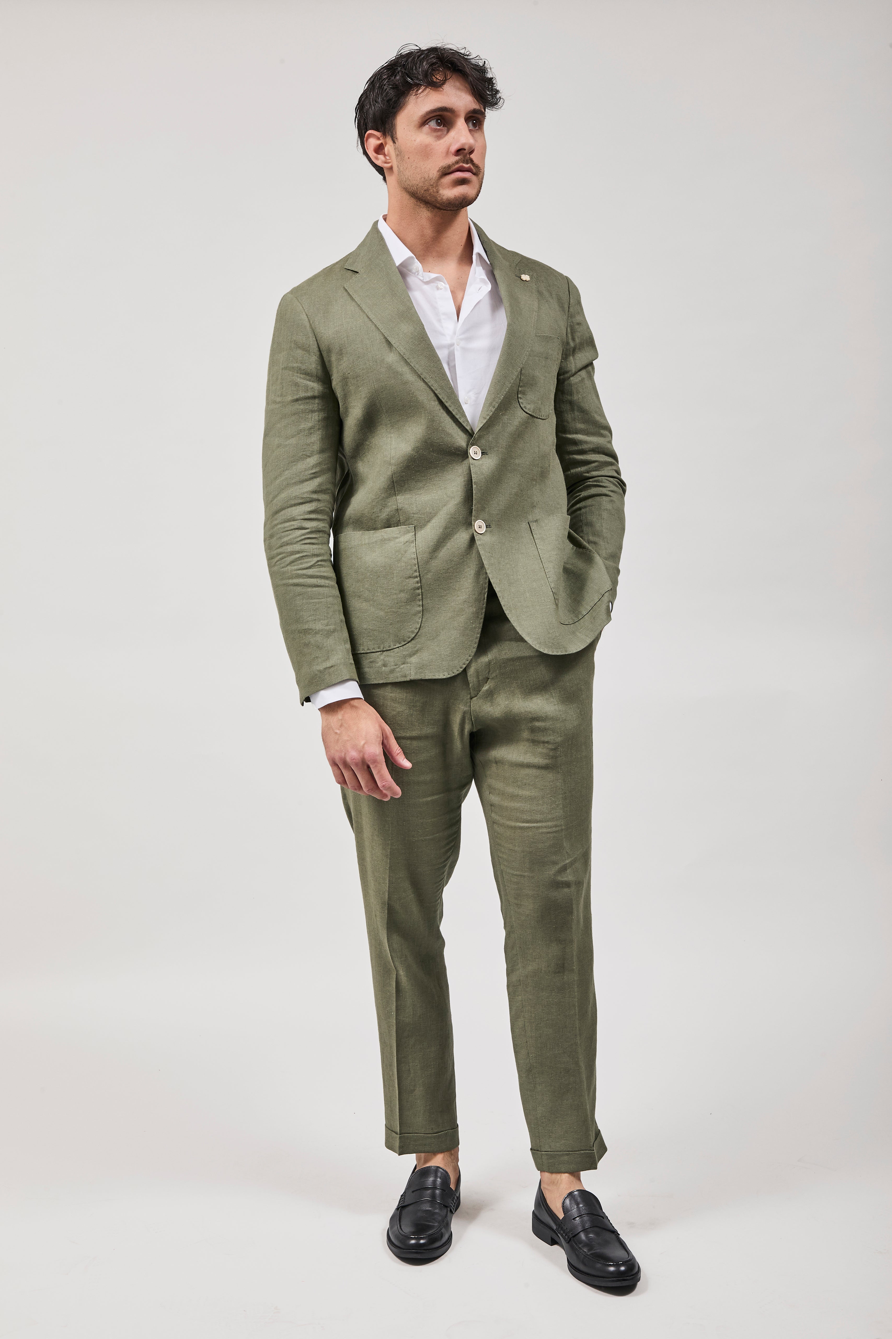 Giacca Over-d Lino Militare G53