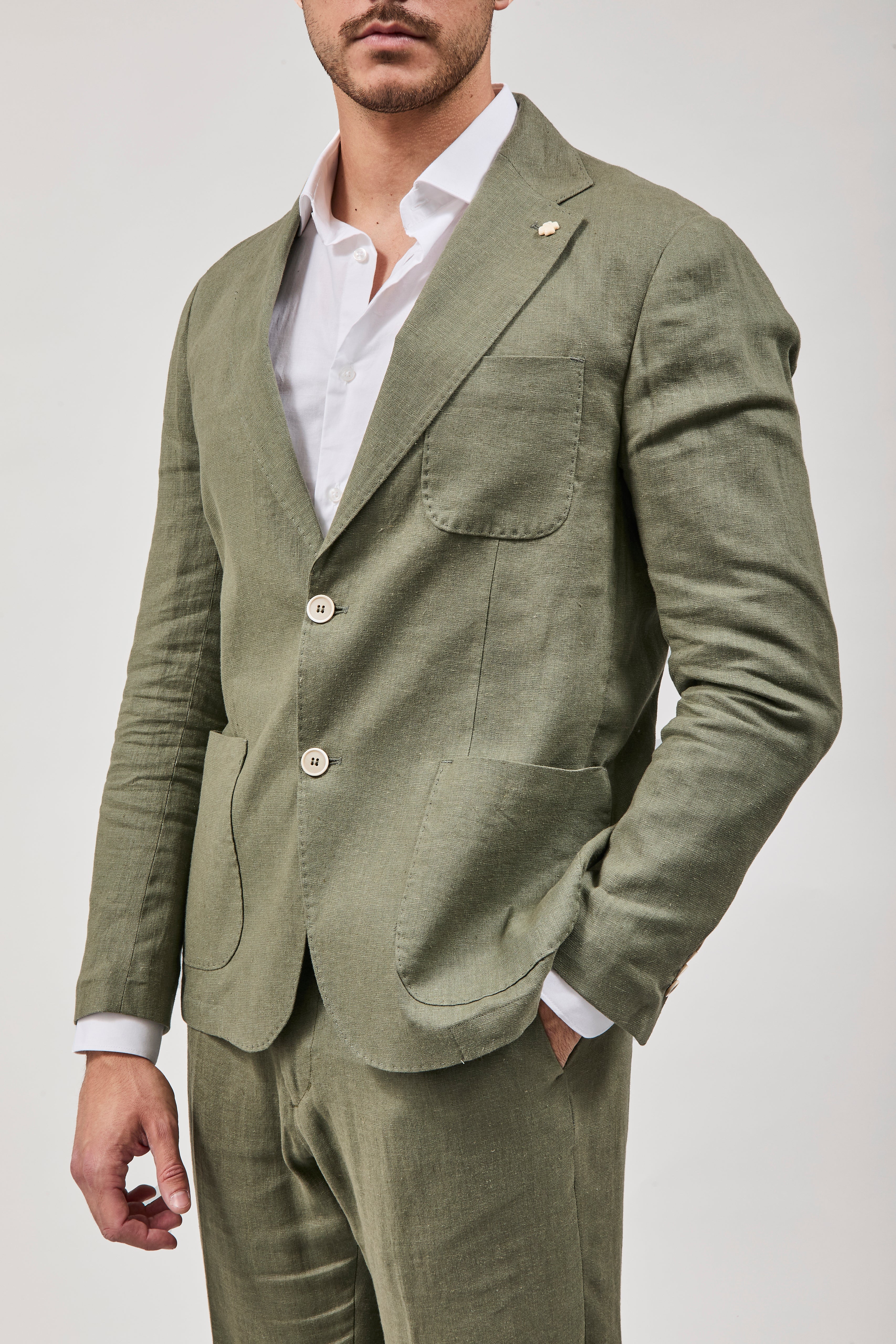 Giacca Over-d Lino Militare G53